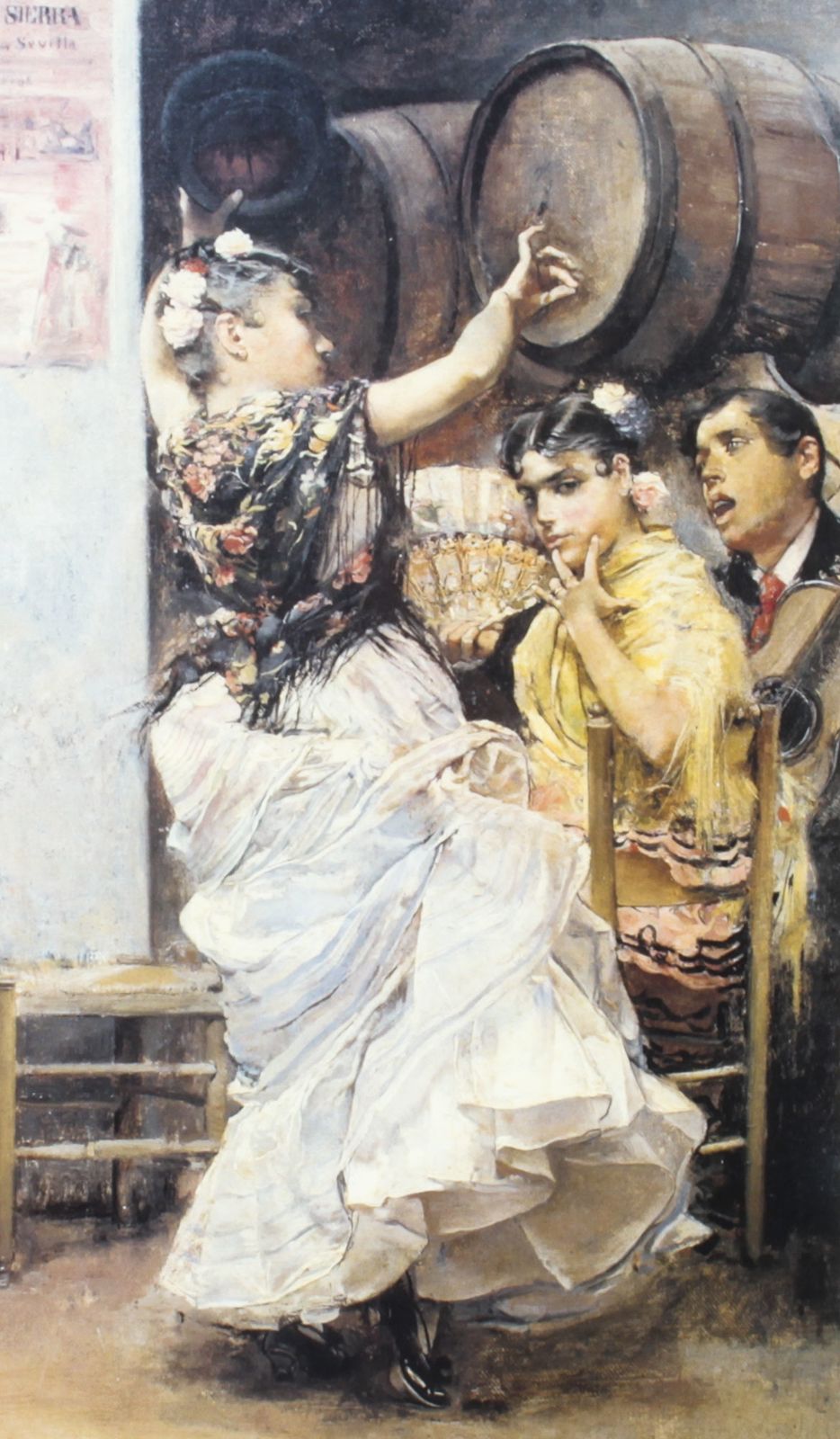 Vintage Framed Spanish Museum Print Of A Flamenco Dancer 20th C photo for sale