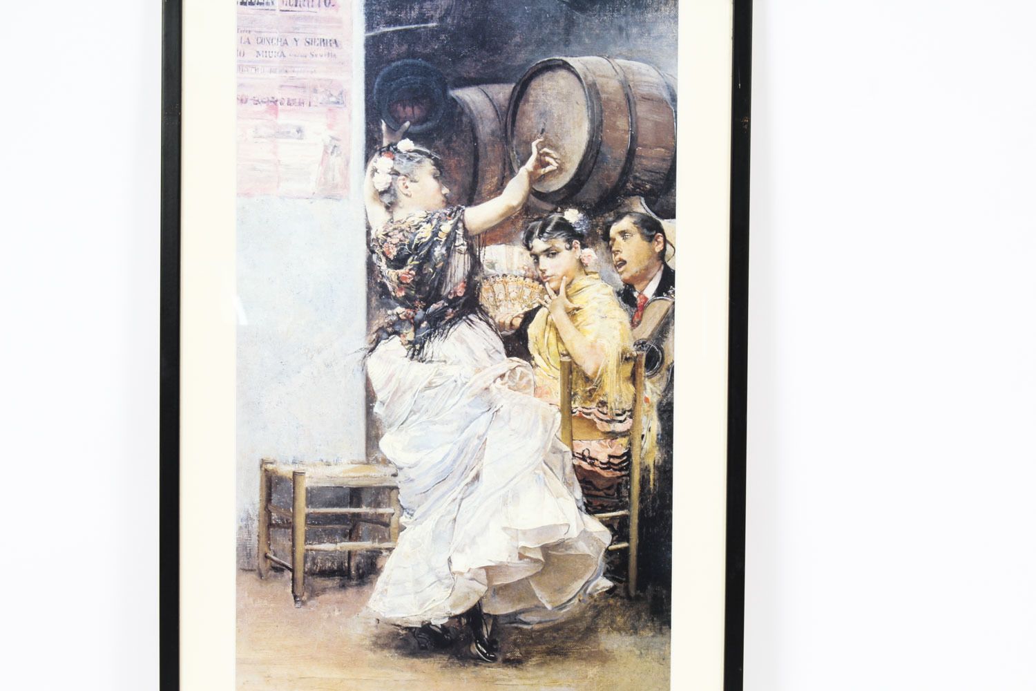 Vintage Framed Spanish Museum Print Of A Flamenco Dancer 20th C photo 175.0