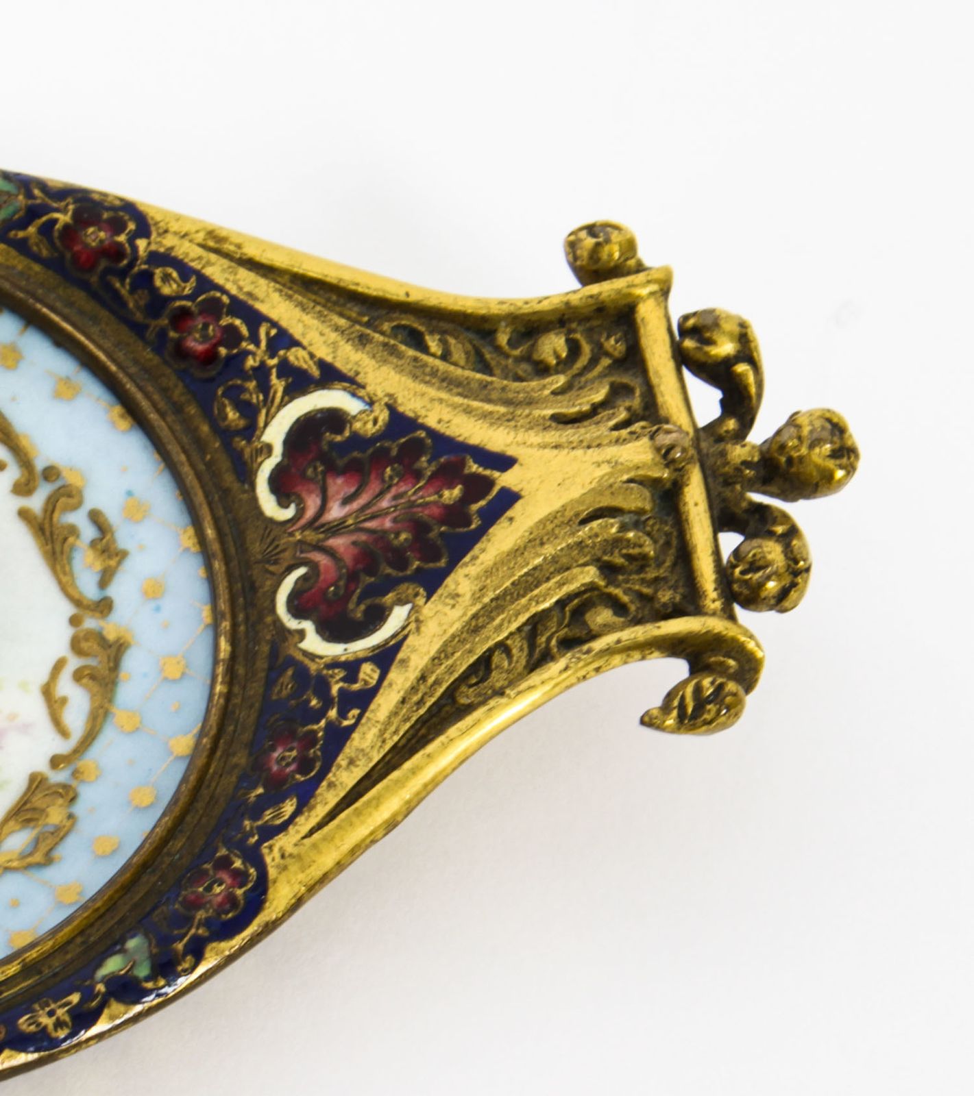 Antique French Ormolu & Champleve Enamel Pin Tray 19th Century photo 750.0