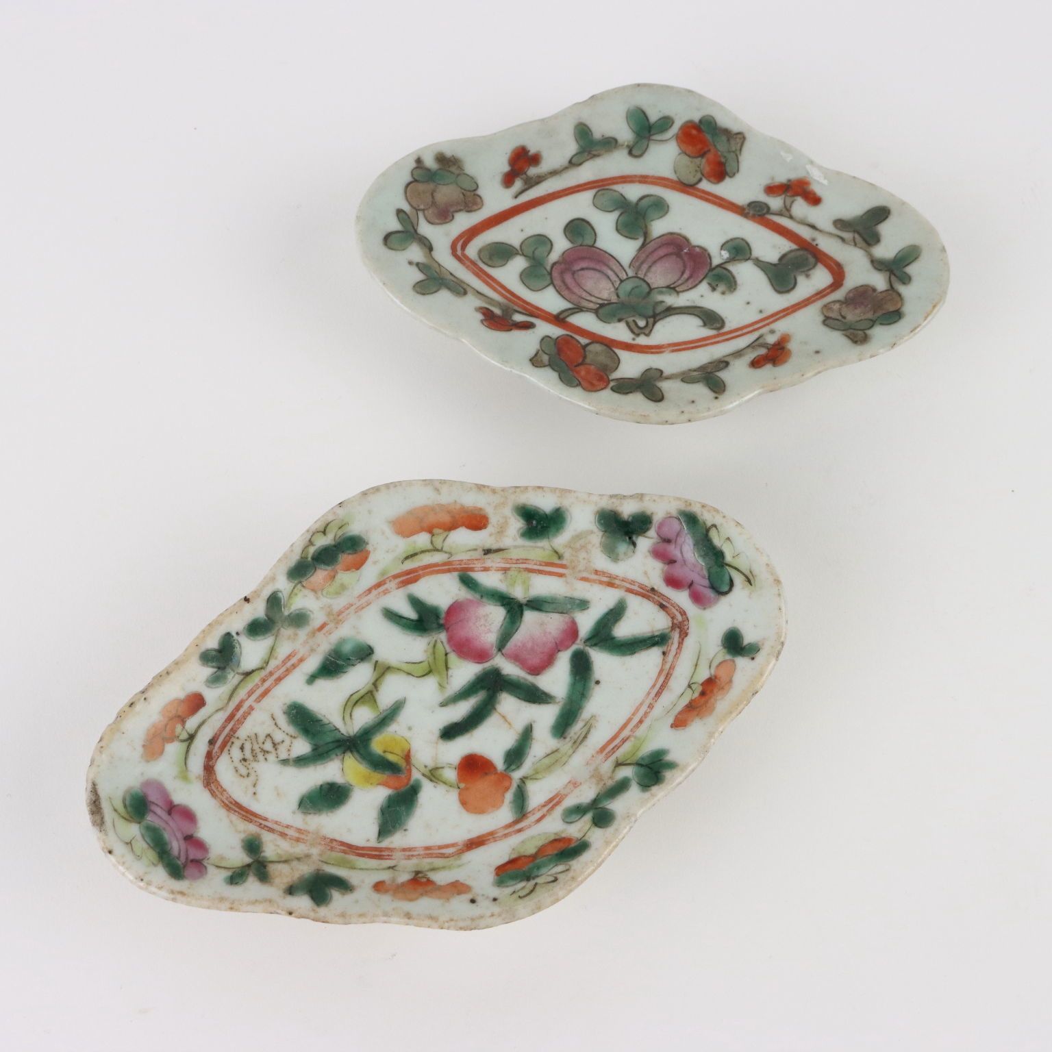 Group Of 6 Saucers Porcelain China XIX Century photo buy