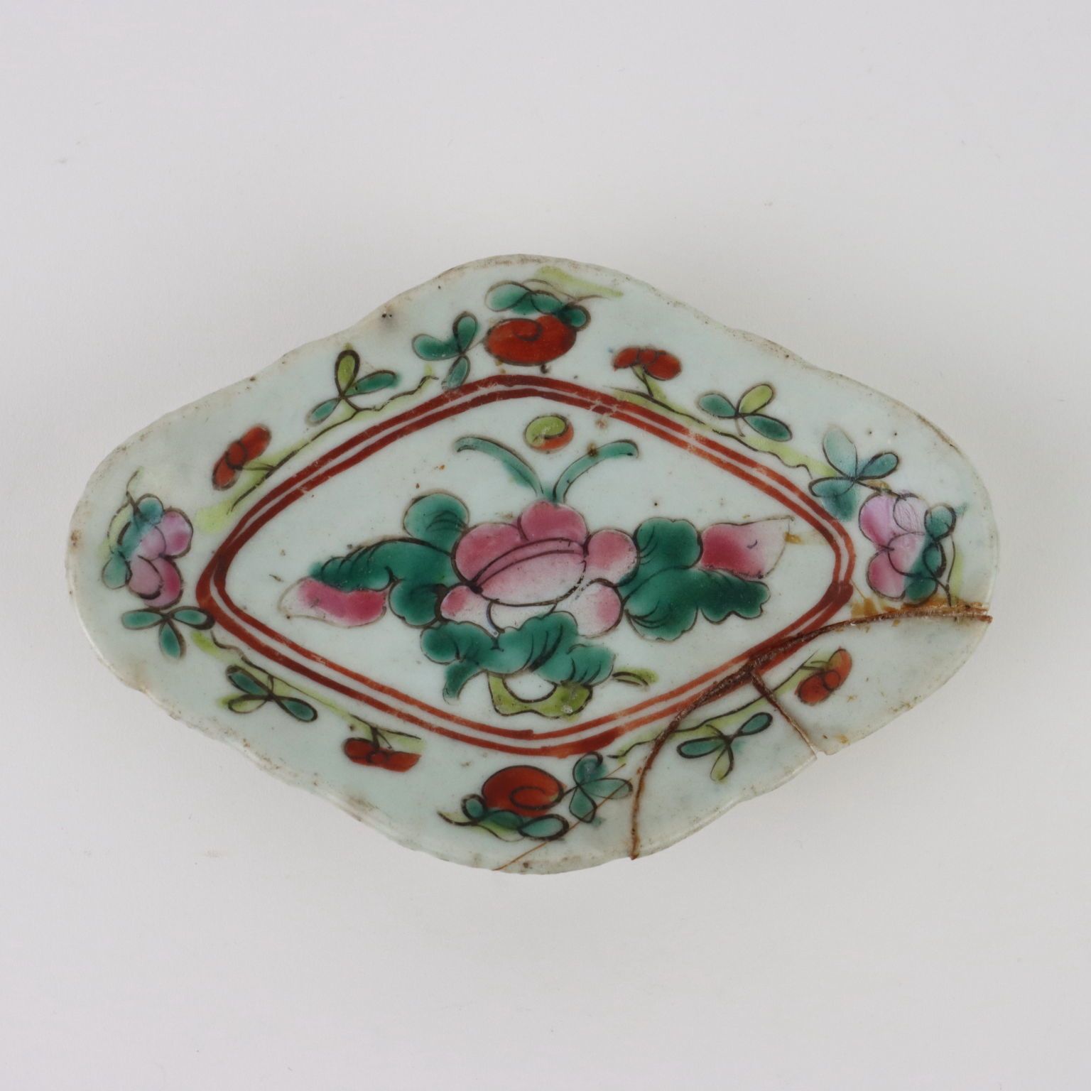 Group Of 6 Saucers Porcelain China XIX Century photo vintage