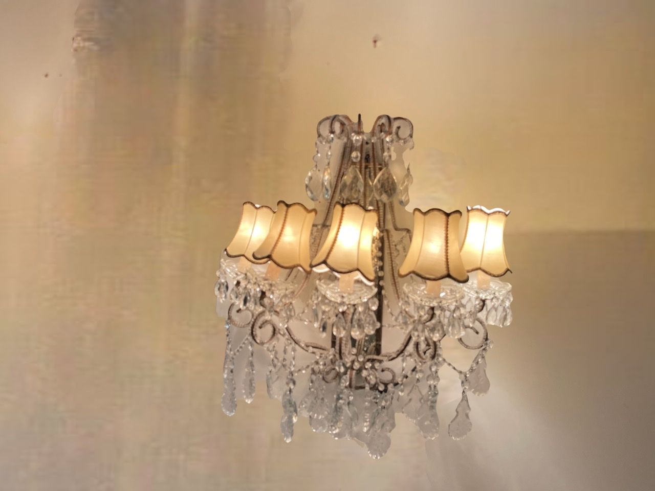 Large Italian Antique Crystal Beaded Mirrored Sconces Set Of 2 Es photo vinterior