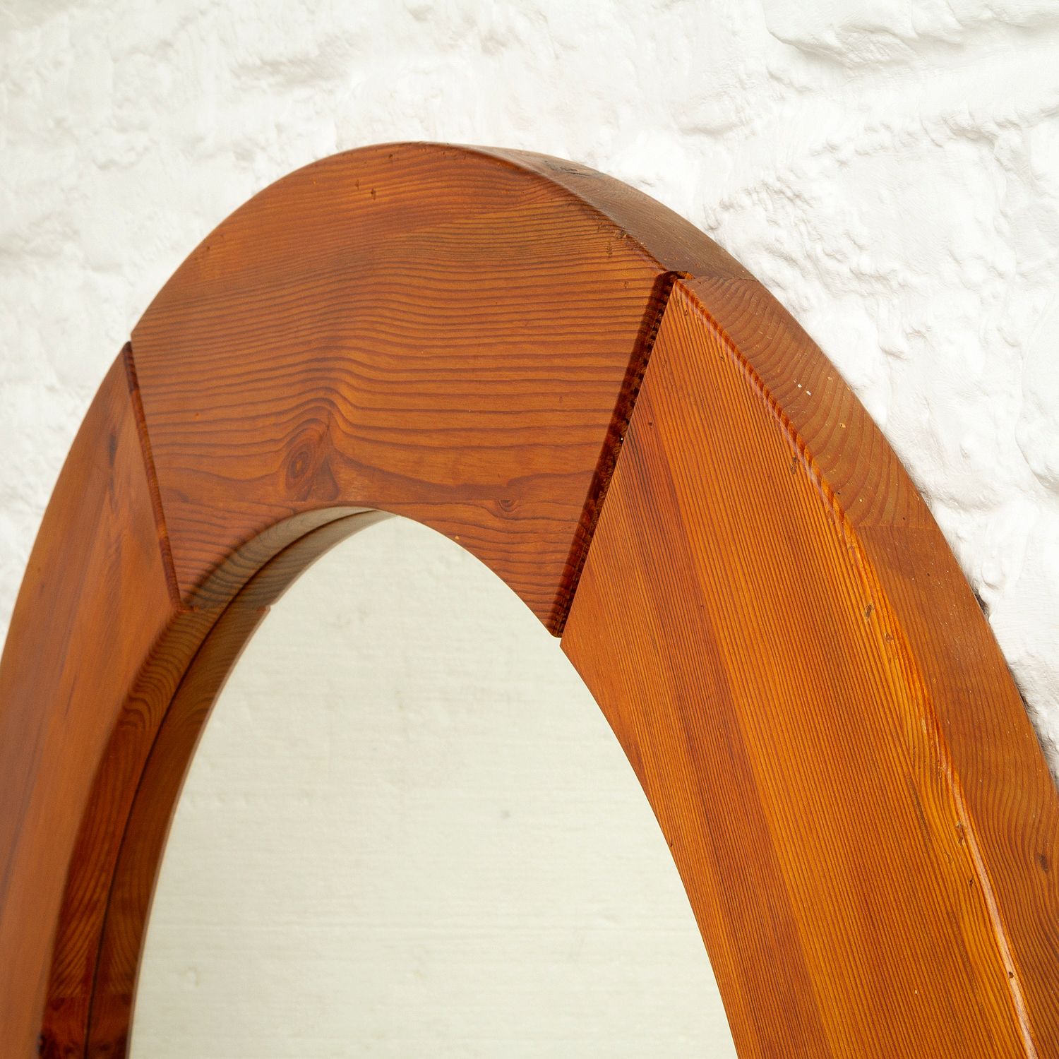 Solid Pine Mirror By Glas Mäster, Markaryd, Sweden, 1960s photo furniture
