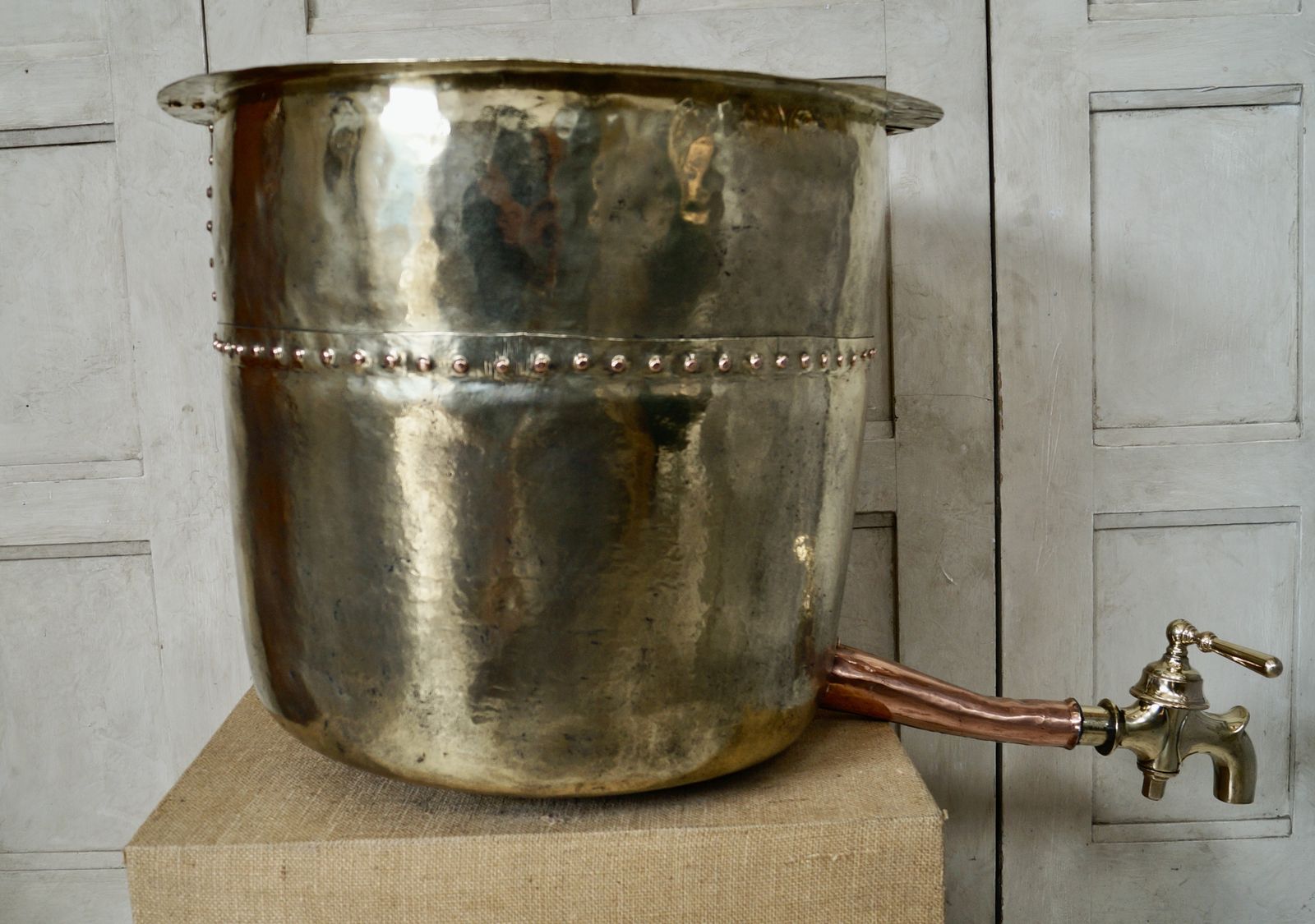 Antique French Brass & Copper Wine Still photo furniture