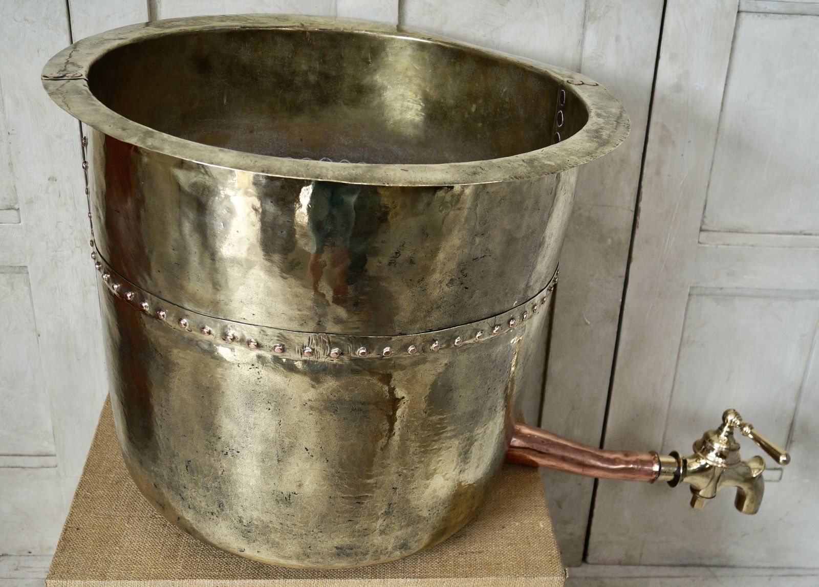 Antique French Brass & Copper Wine Still photo for sale