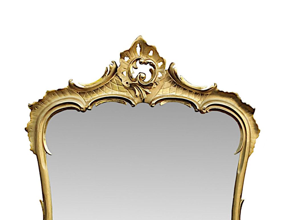 A Superb Large 19th Century Giltwood Overmantle Mirror photo for sale