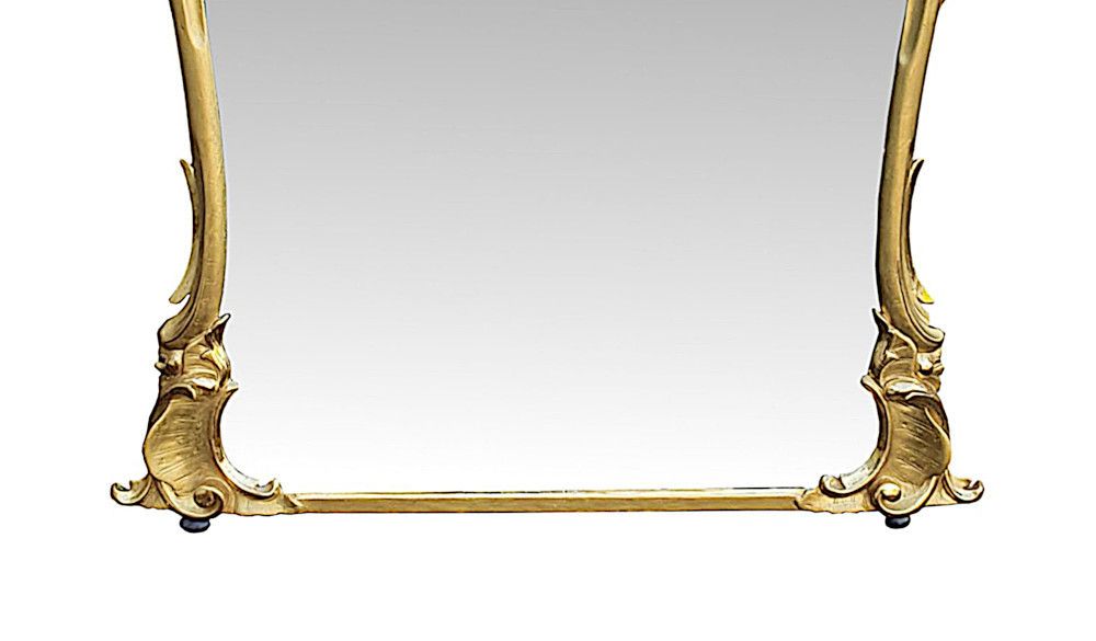 A Superb Large 19th Century Giltwood Overmantle Mirror photo Home Decor