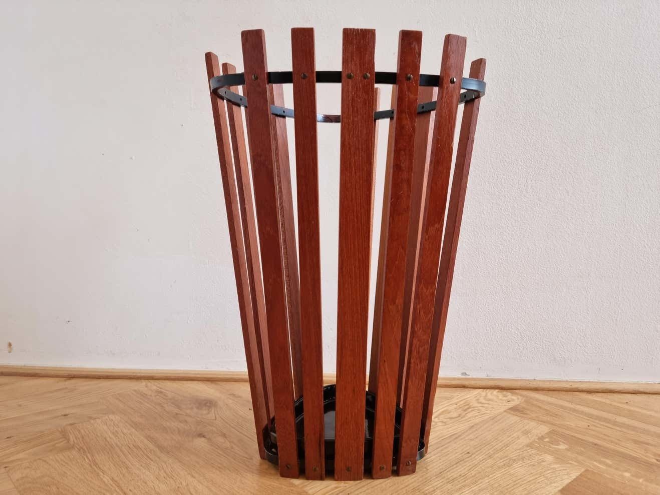 Mid Century Teak Umbrella Stand, Denmark, 1960s photo furniture