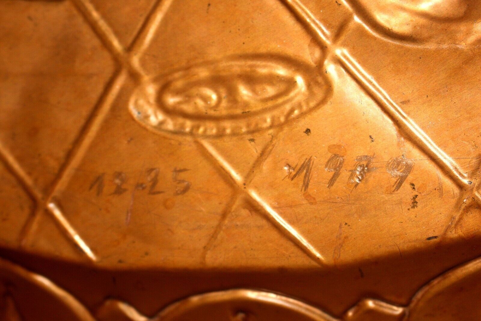 photo for sale Extra Large Vtg Britist Copper Wall Plaque Portrait Heat Resistant 19th
