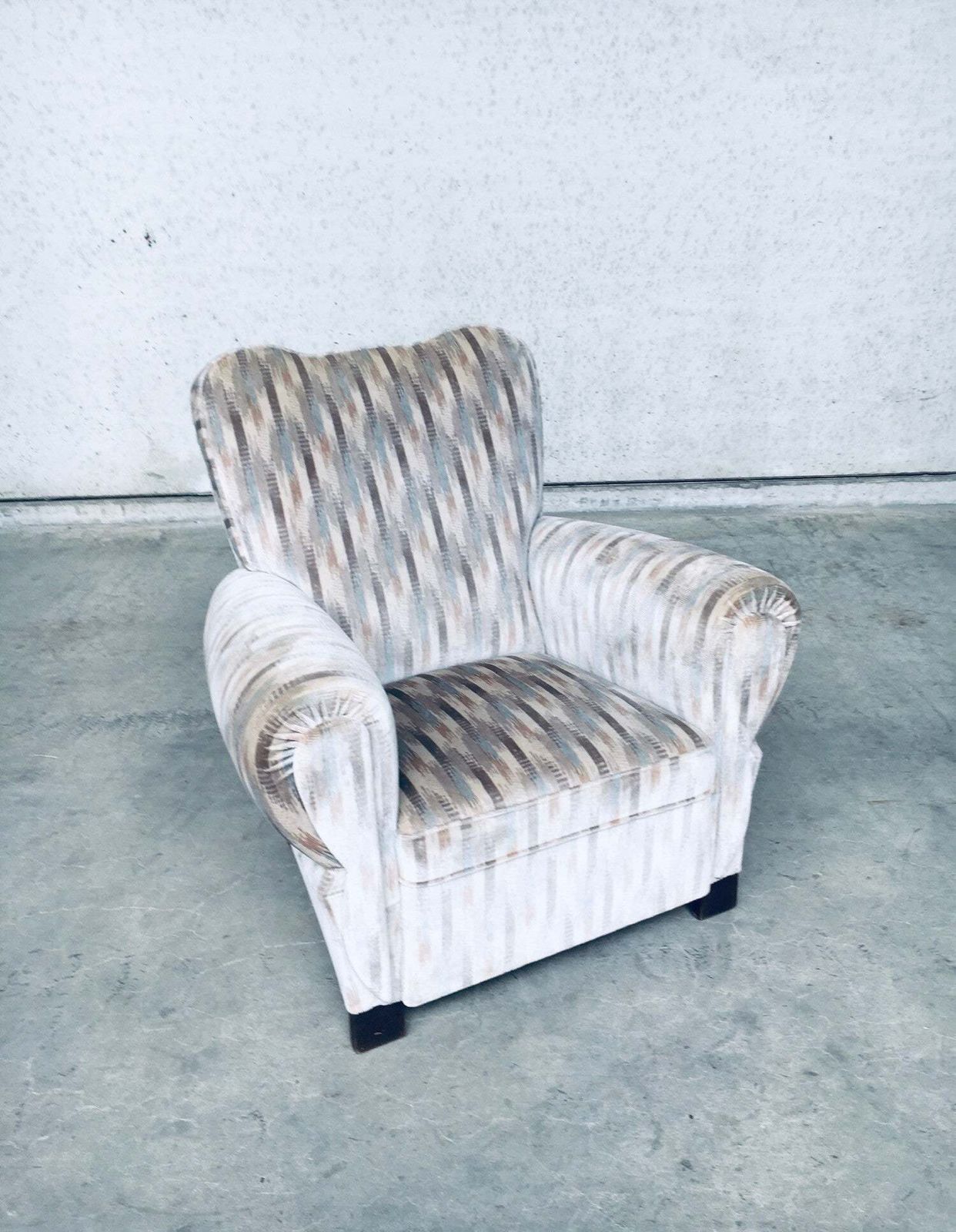 photo for sale Art Deco Design Lounge Arm Chair Set, Belgium 1940's.