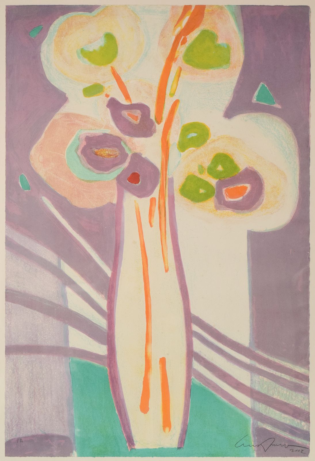 Floral Still Life   Artist's Proof Lithograph