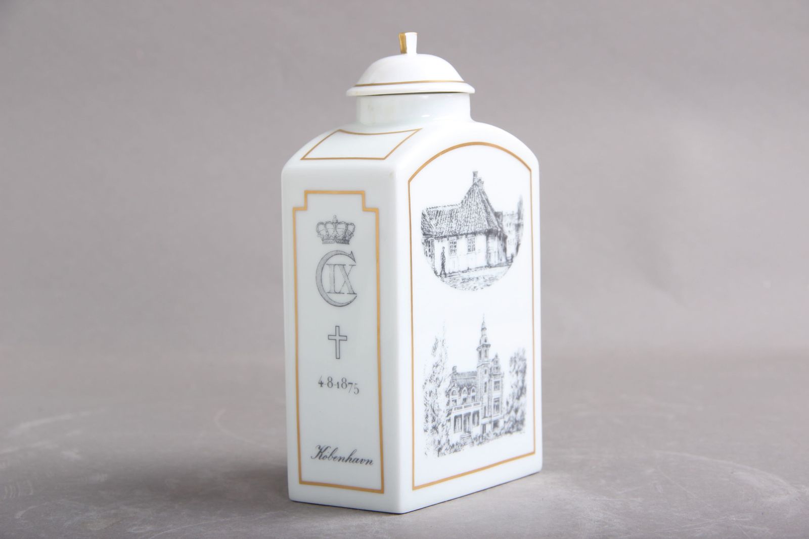 Teabox Bg, Hc Andreasen, Bing & Grøndahl Denmark, Porcelain 1975 photo vintage