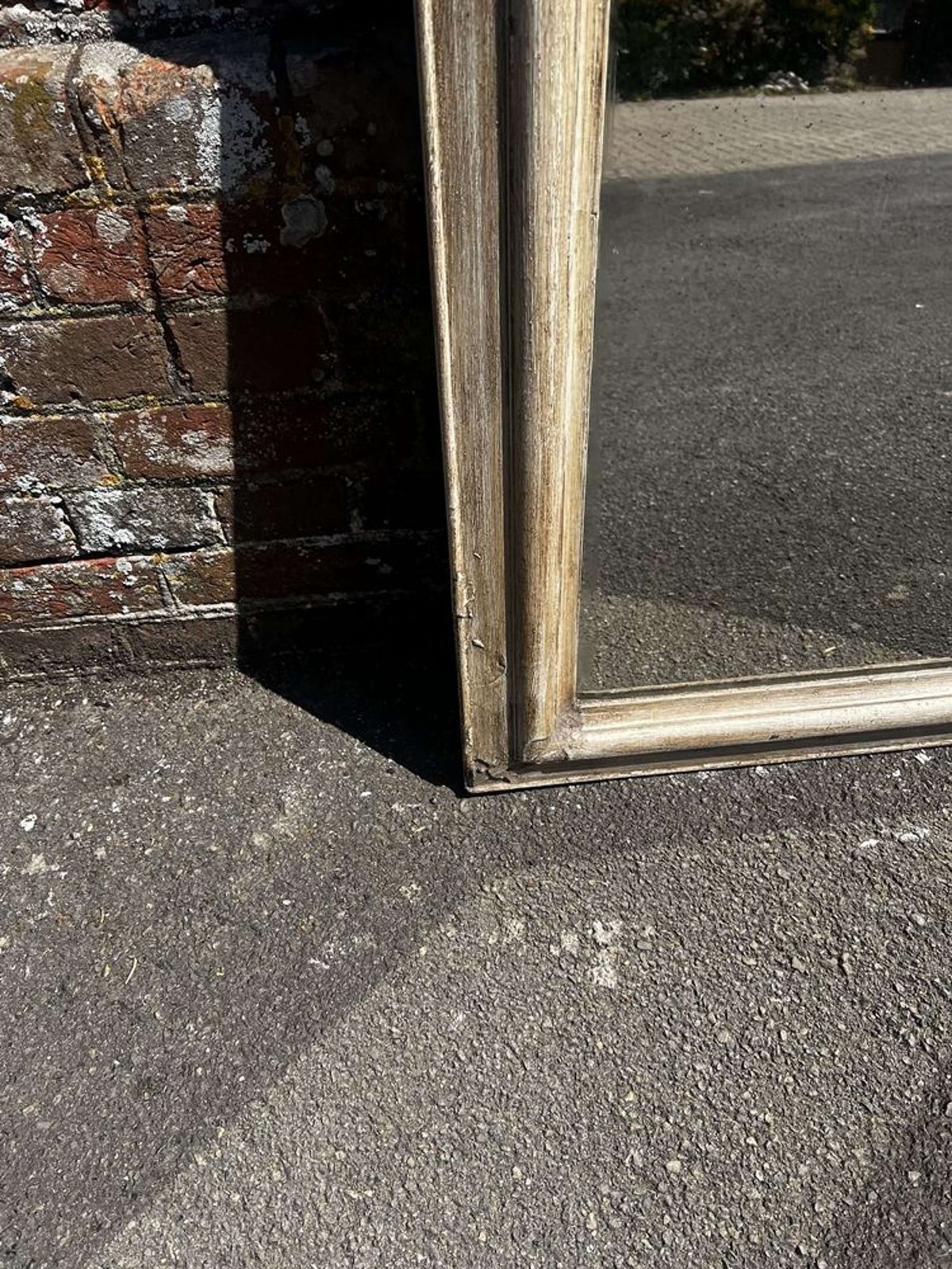 A Wonderful Large Antique French 19th Century Shaped Painted Mirror photo for sale