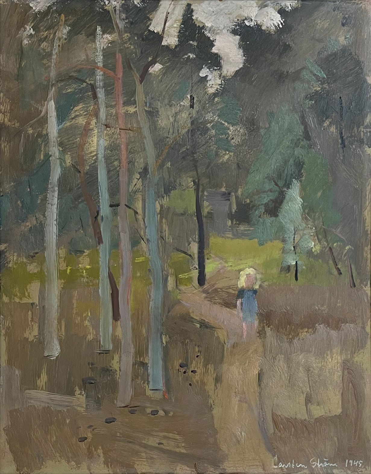 20th Century Swedish School 'A Girl In A Forrest' photo furniture