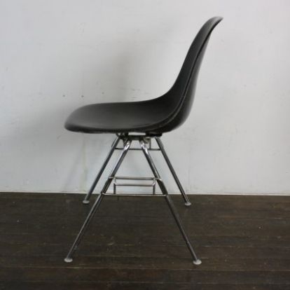 Eames Herman Miller Dss Side Chairs In Elephant Hide Grey / Light Greige / Black / Parchment On Original Stacking Bases photo buy