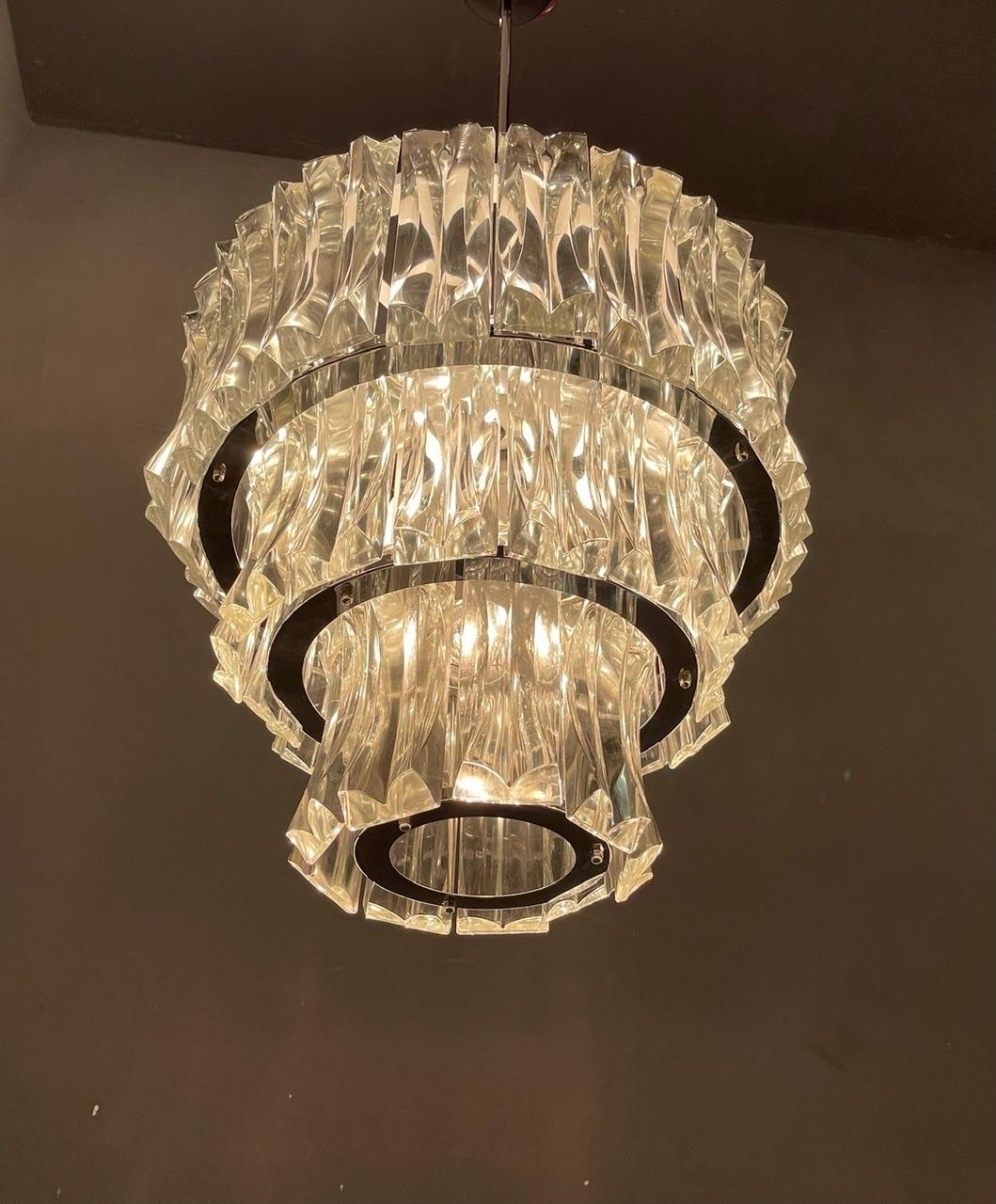 photo for sale Italian Midcentury Murano Glass Chandelier