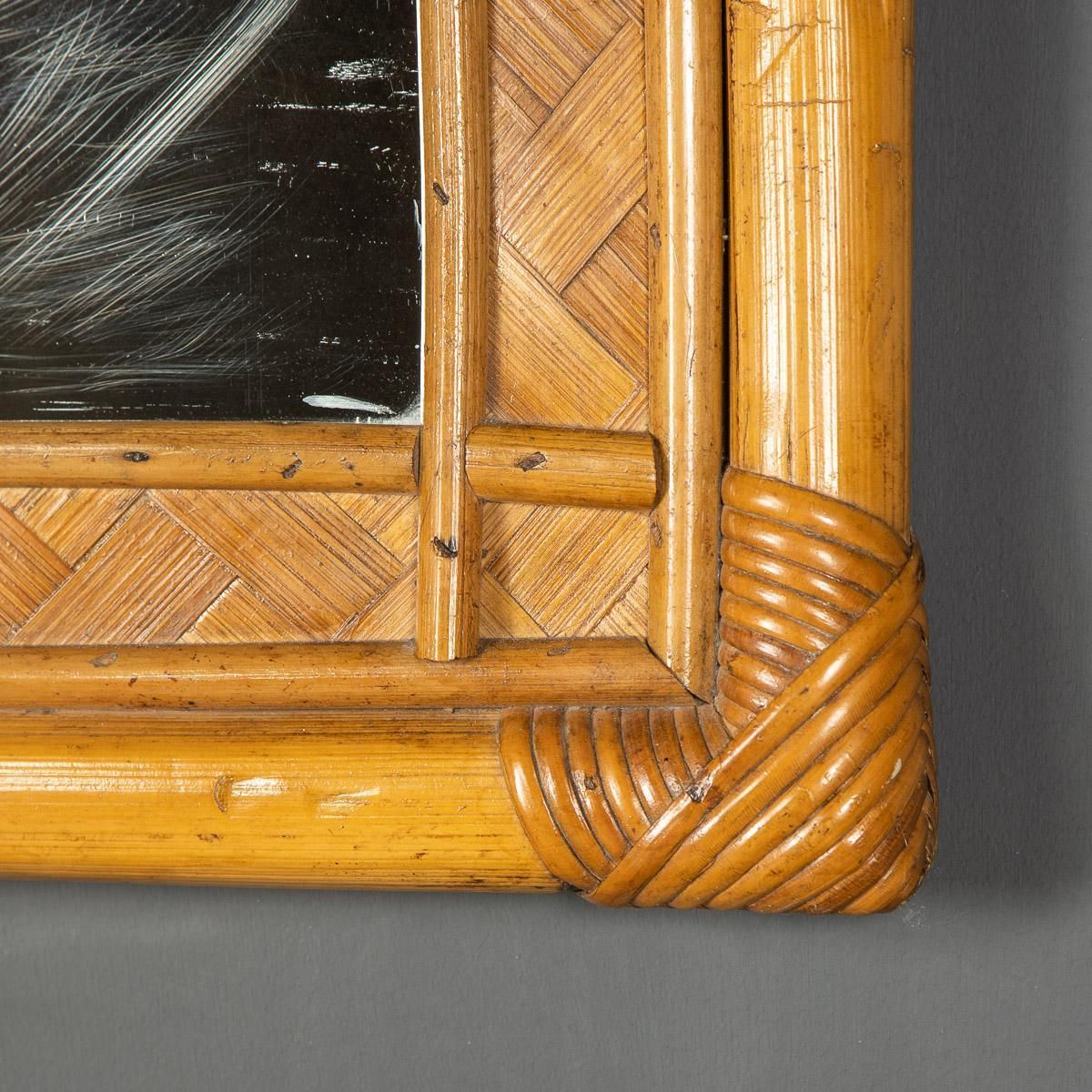 20th Century French French Bamboo Mirror, C.1970 photo vintage