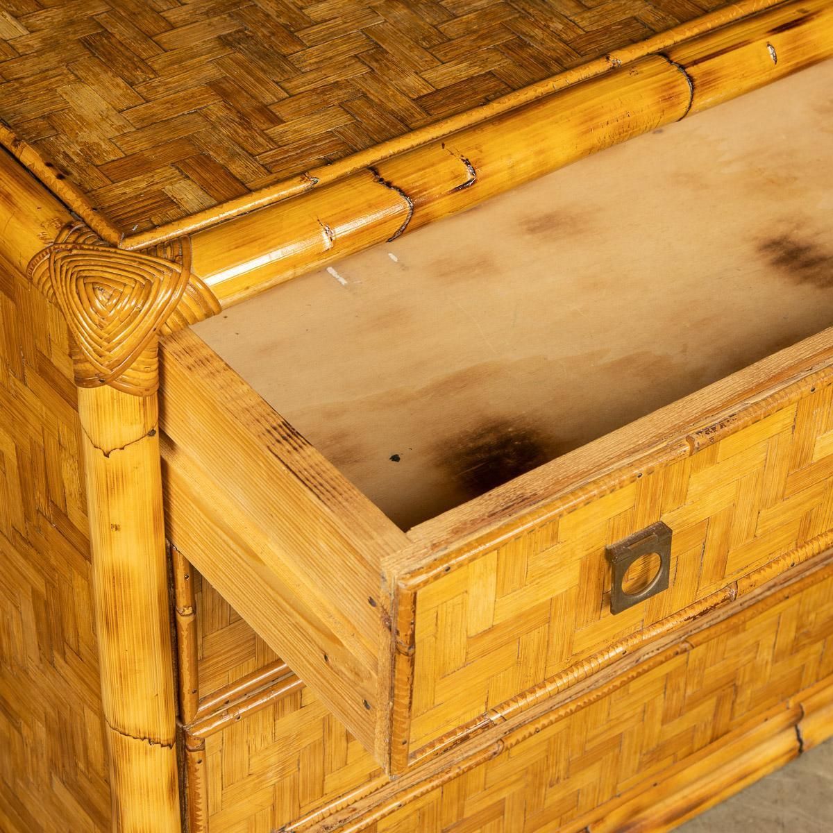 photo buy 20th Century French Chest Of Drawers In Bamboo, C.1970