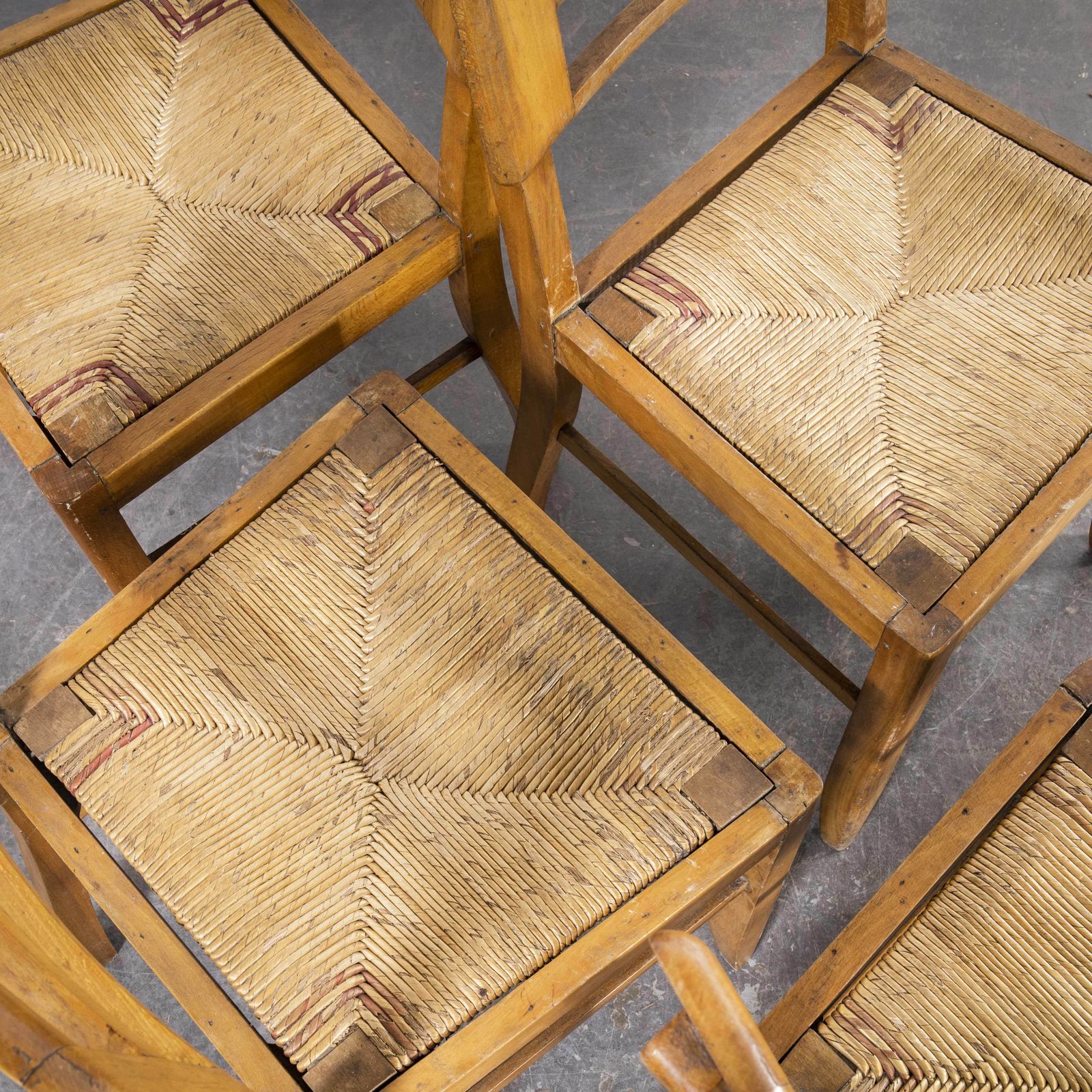 1950’s French Rush Seated Dining Chairs Pierre Crueges – Set Of Four photo 1518.0