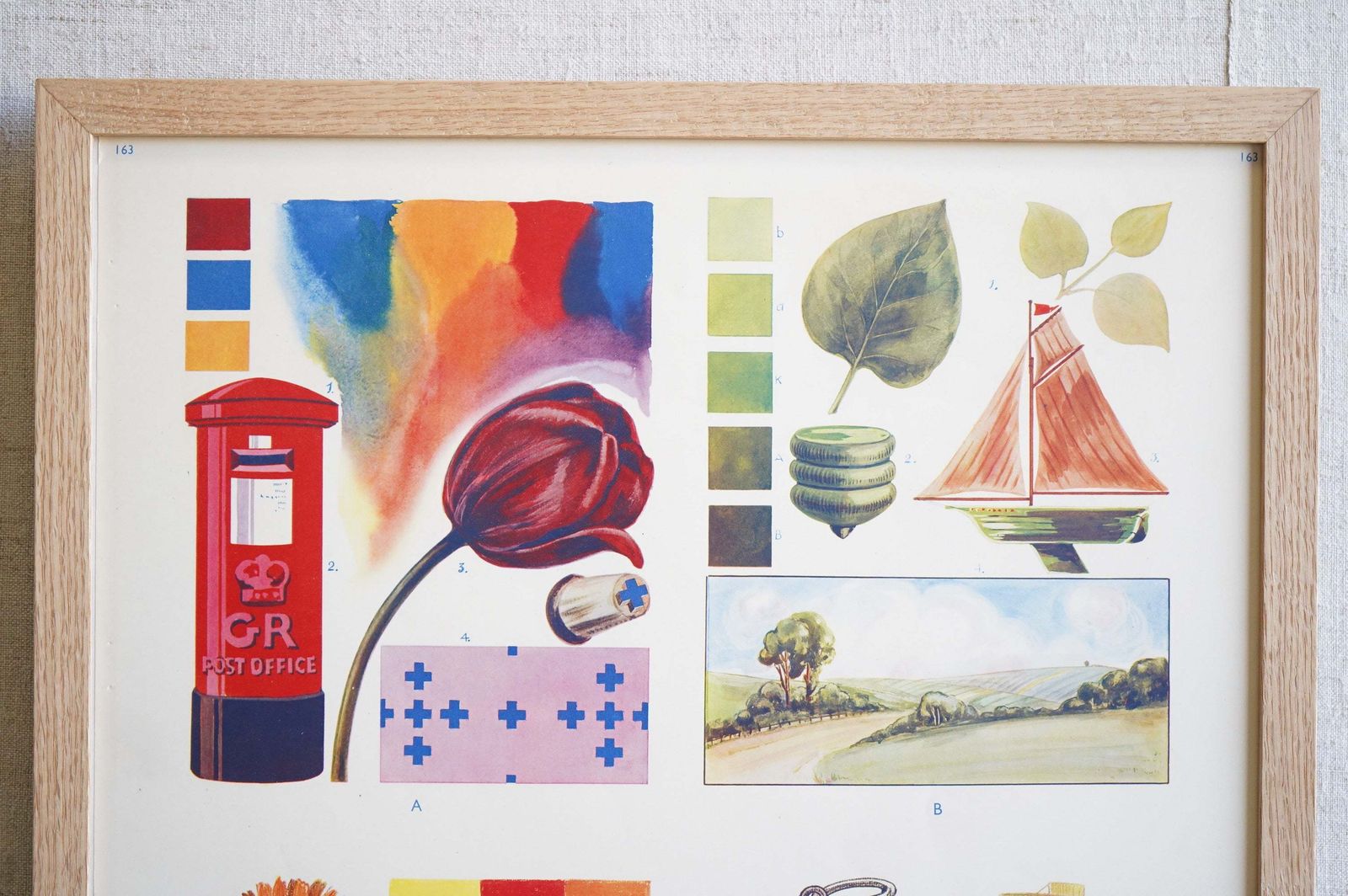 Framed Educational Print, Mid 20th Century photo furniture