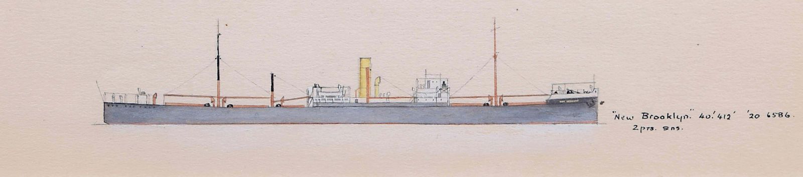 Laurence Dunn Laurence Dunn, Ss New Brooklyn (C.1927) Merchantman Tramp Steamer Painting C.1927