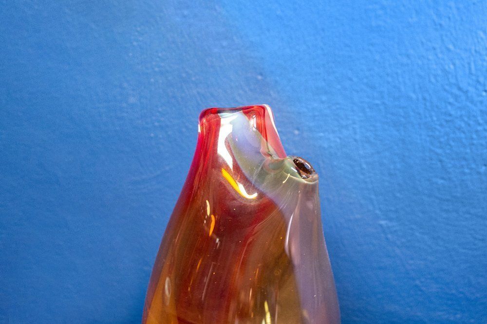 Italian Glass Vase By Gualtiero Casalegno, 1990s photo for sale