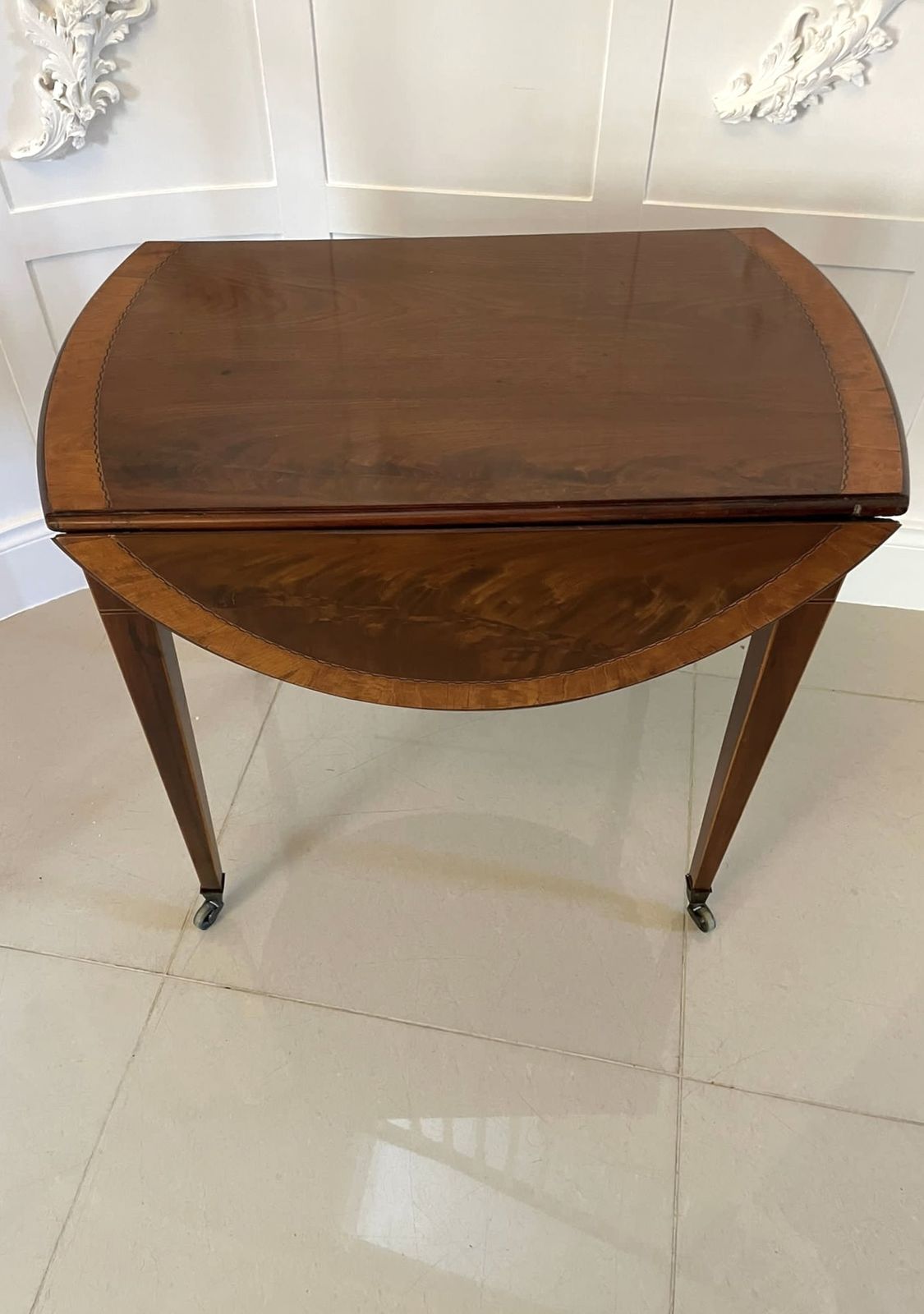 photo for sale Fine Quality Antique Sheraton Period Inlaid Mahogany Pembroke Table