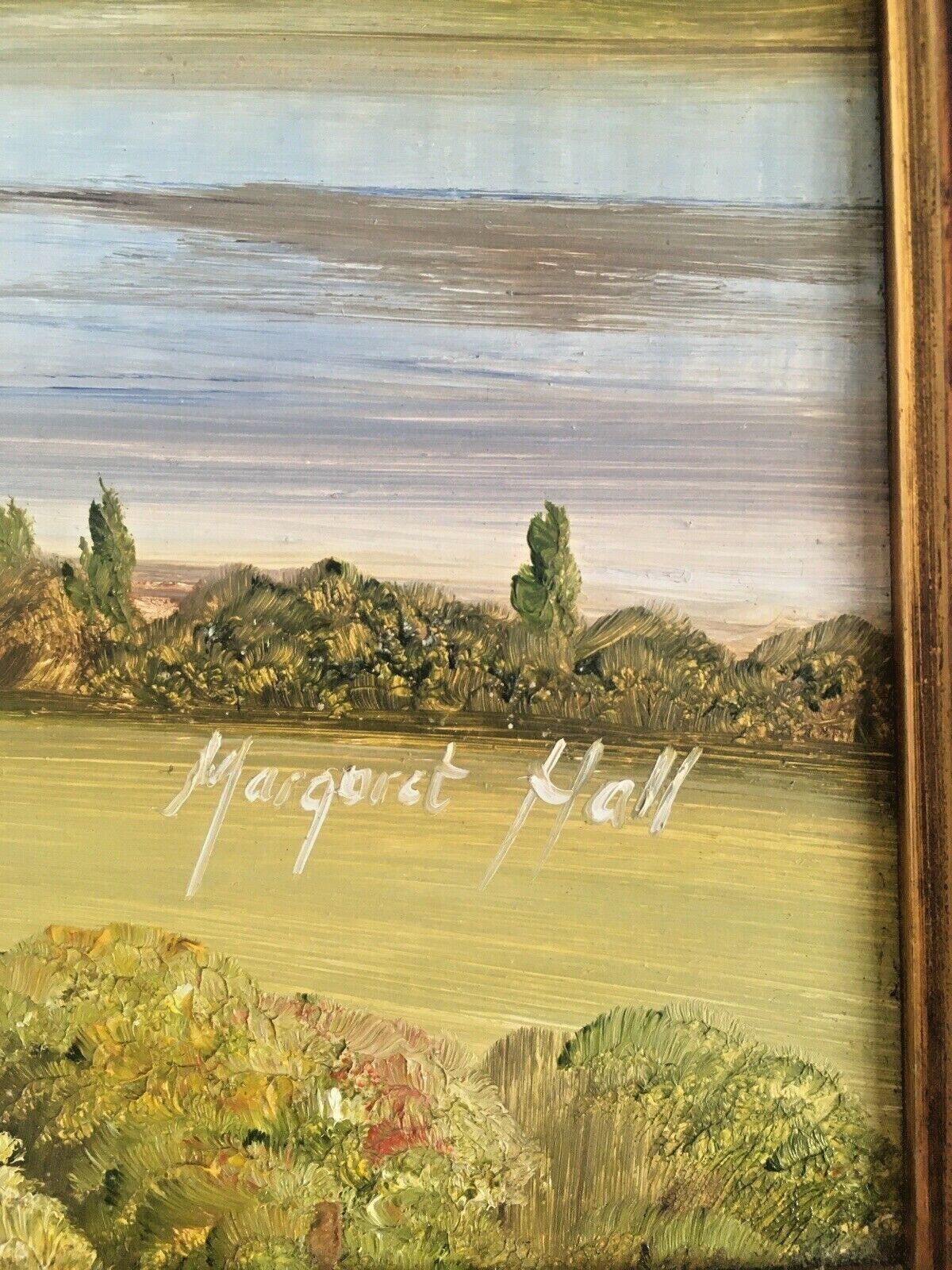 Large Original Margaret Hall Framed Oil Painting Menai Britannia Bridge Anglesey photo Art