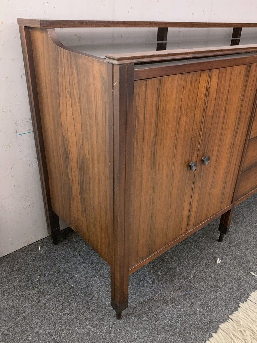 Mid Century Modern Sideboard With Black Mirrored Top By Carlo Di Carli For Luigi Sormani photo vinterior