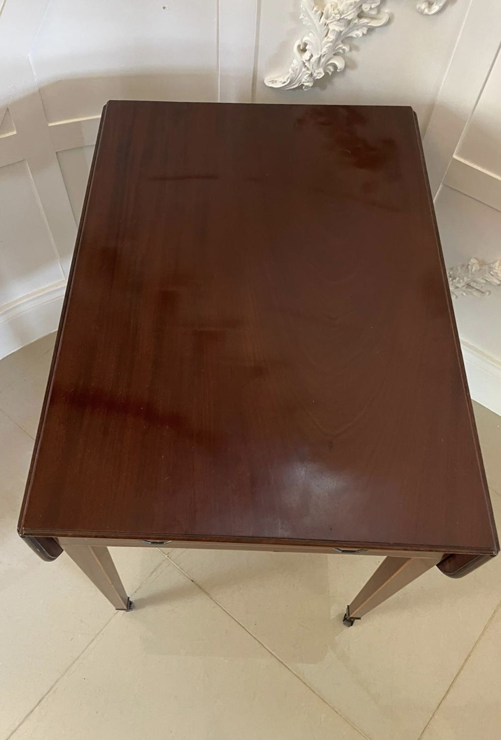 Antique George III Quality Mahogany Inlaid Pembroke Table photo furniture