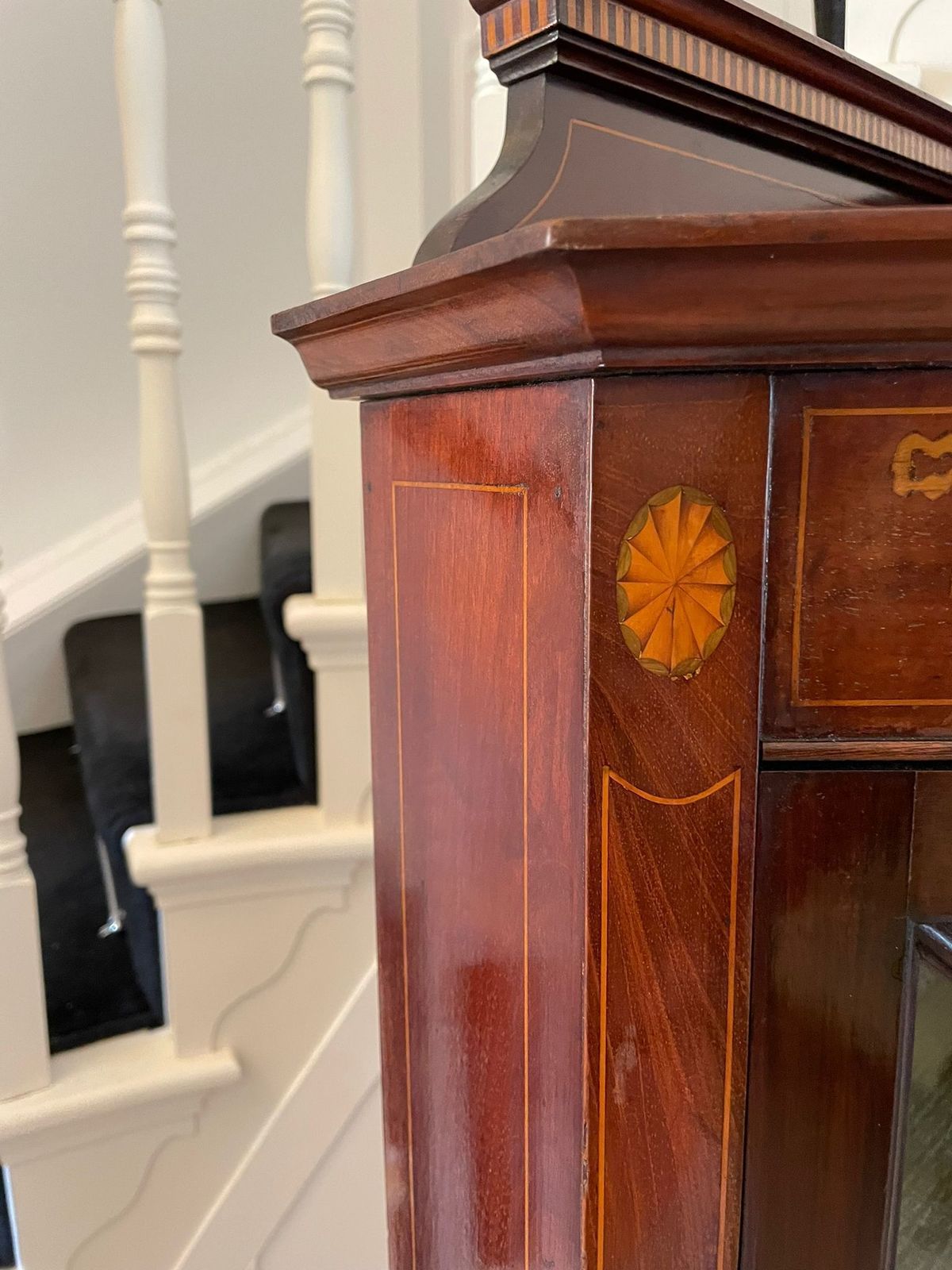 Antique Quality Mahogany Inlaid Corner Cabinet photo for sale