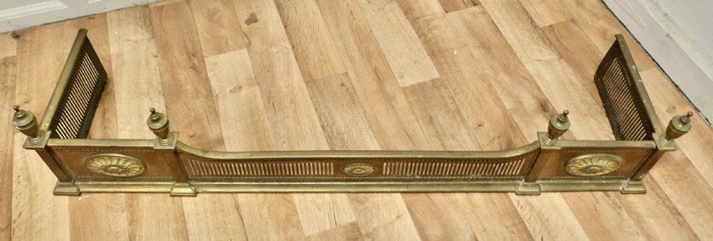 Large Victorian Regency Style Pierced Brass Fender photo furniture
