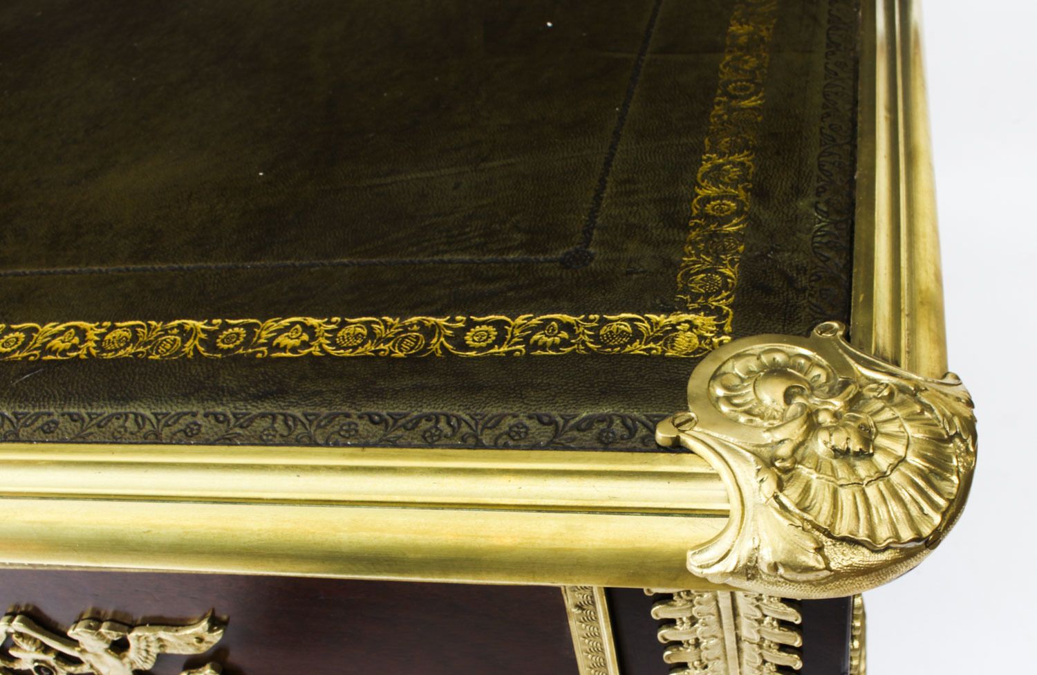 Antique Monumental French Empire Bureau Plat Desk 19th C photo Furniture
