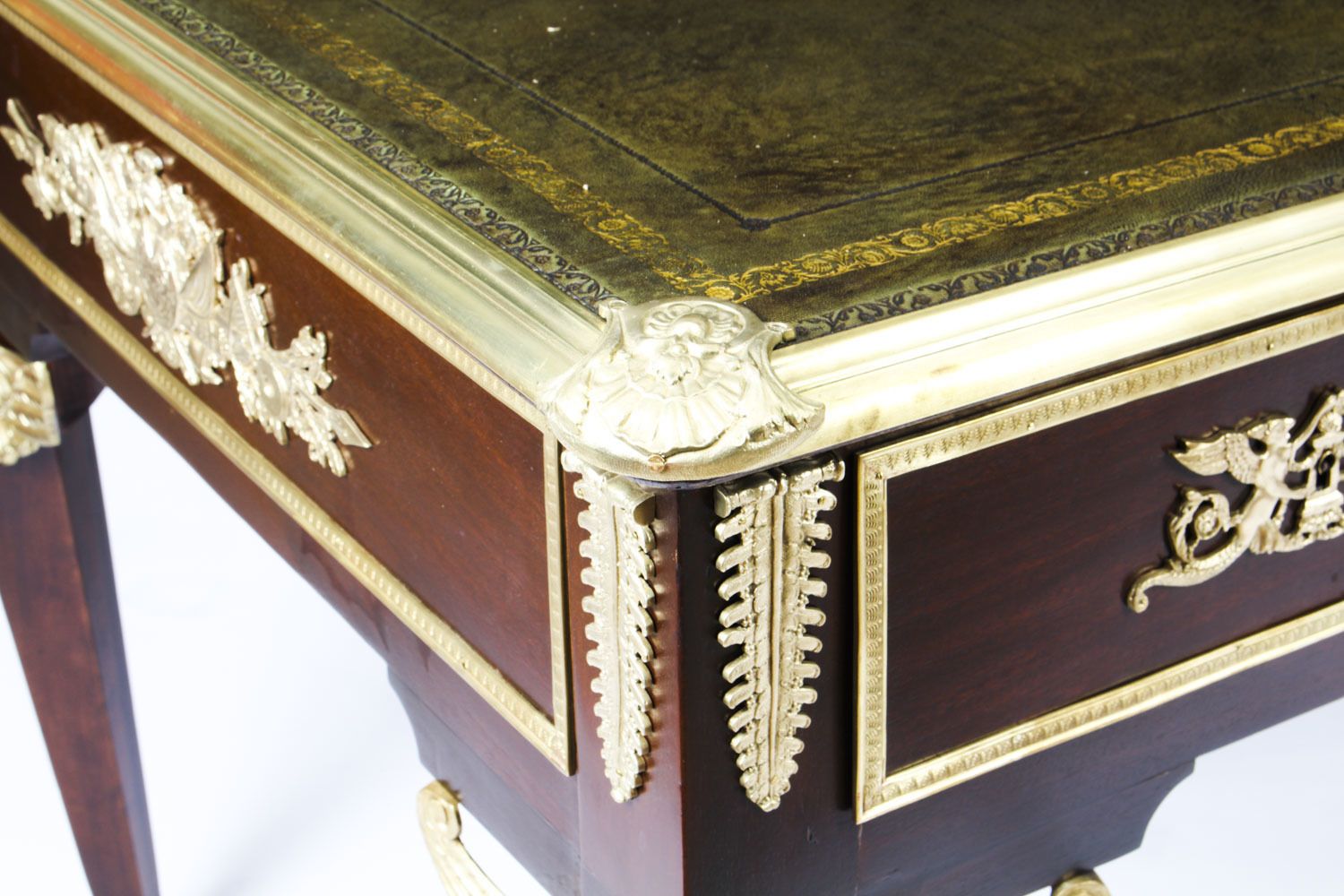 8750.0 Antique Monumental French Empire Bureau Plat Desk 19th C photo