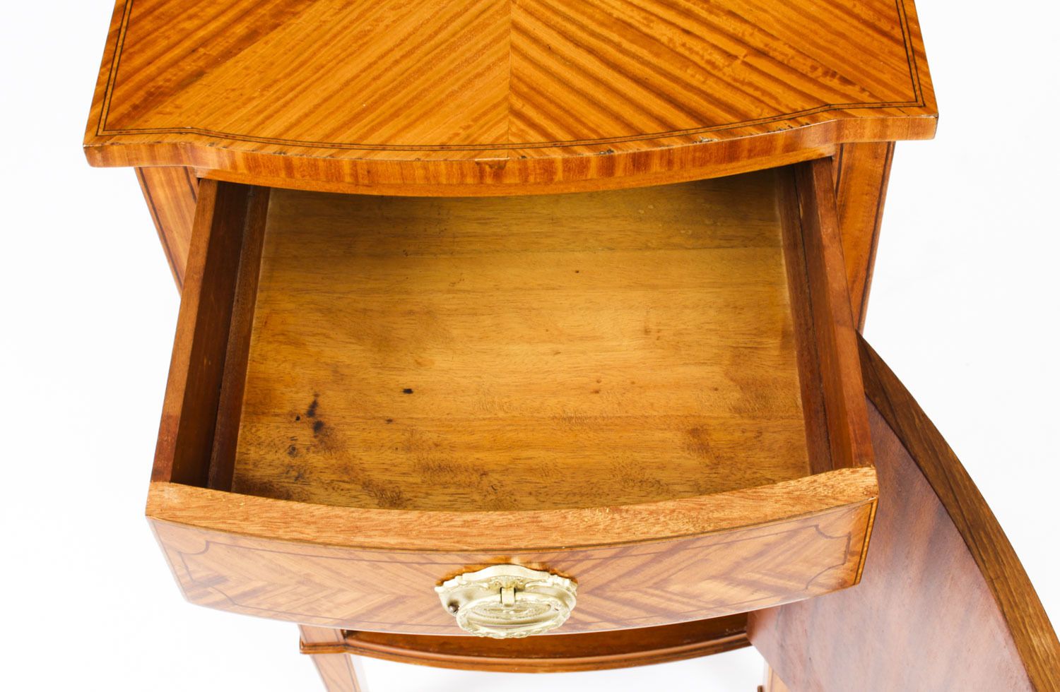 photo for sale Antique Satinwood & Inlaid Bedside Cabinet C.1880 19th Century