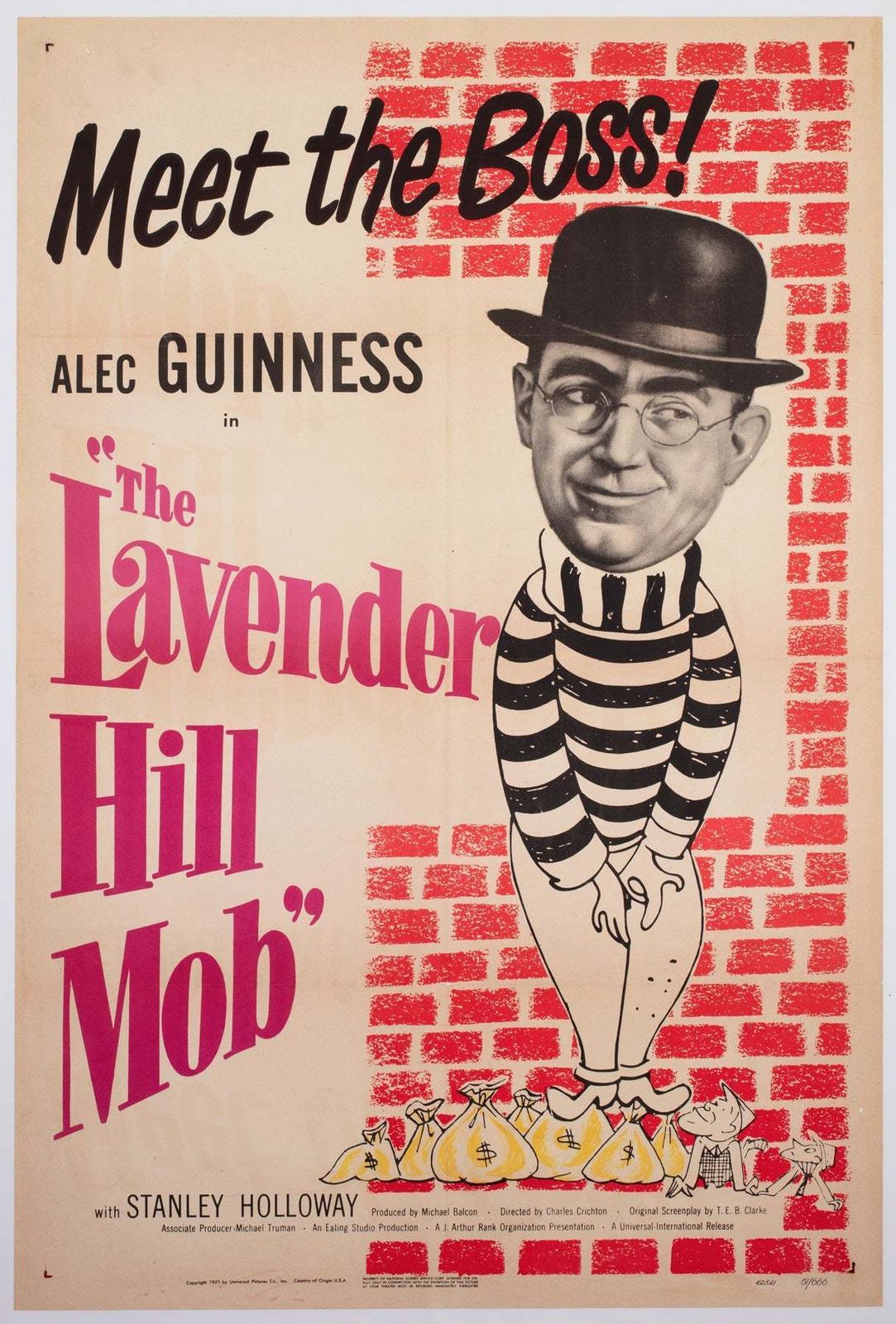 The Lavender Hill Mob 1951 Us 1 Sheet Film Movie Poster, Linen Backed