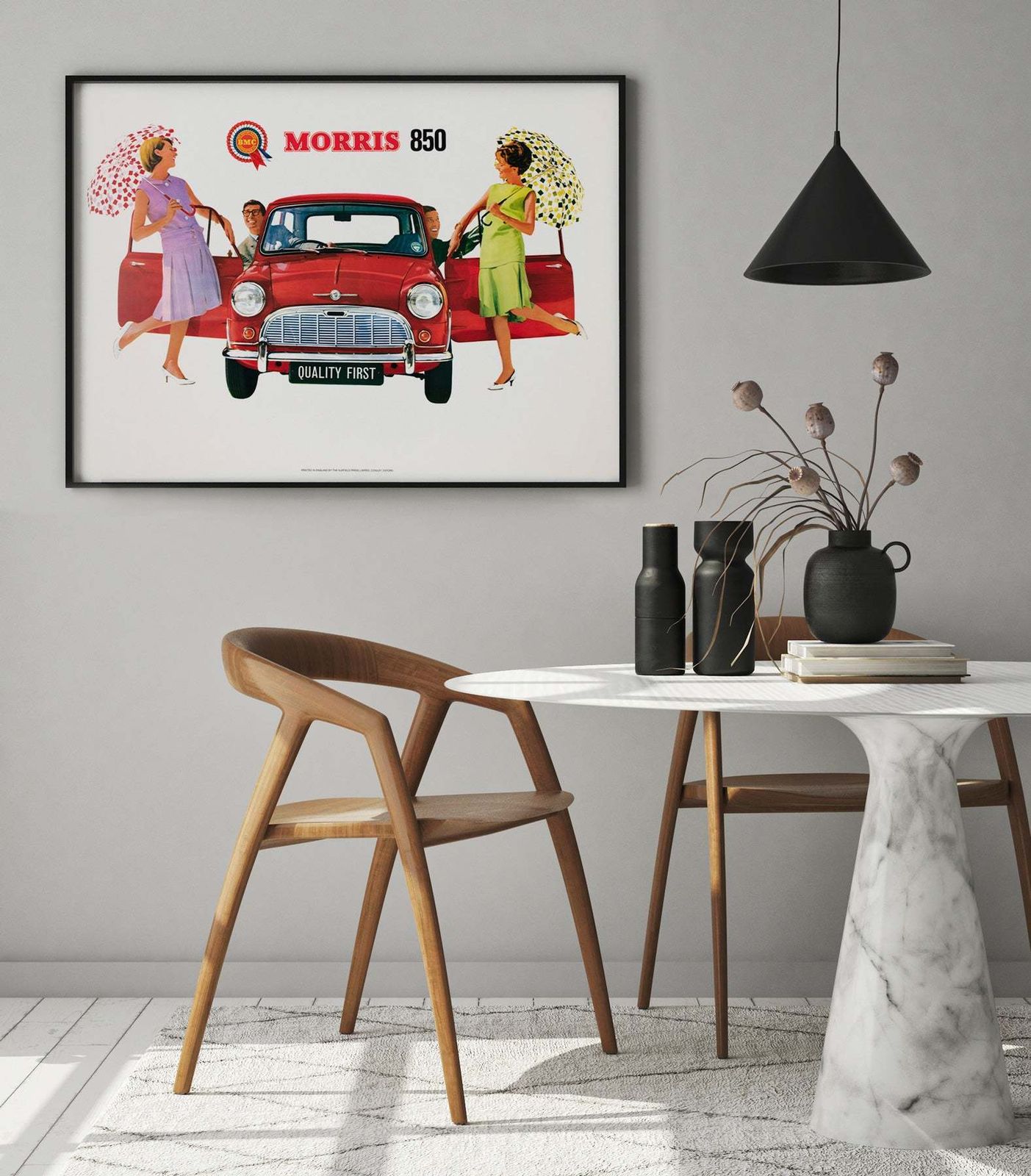 Original Vintage Morris 850 1960 Uk Dealer Poster photo furniture