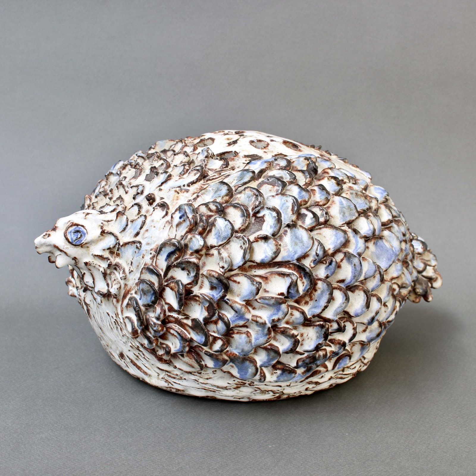 Vintage French Ceramic Bird Flower Vase By Albert Thiry (Circa 1970s)
