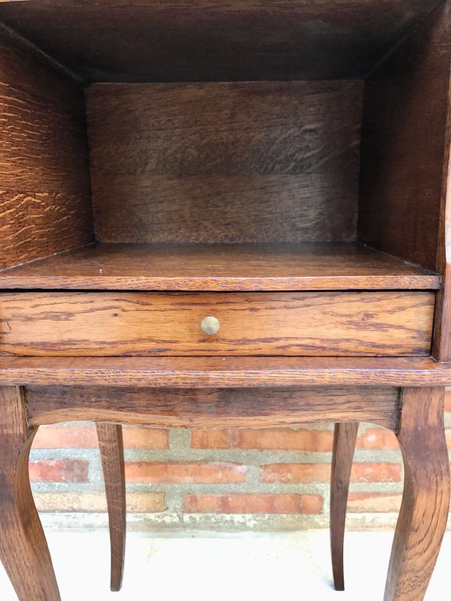 French Louis XV Style Nightstands In Walnut With Drawer And Open Self, 1960s, Set Of 2 photo Furniture