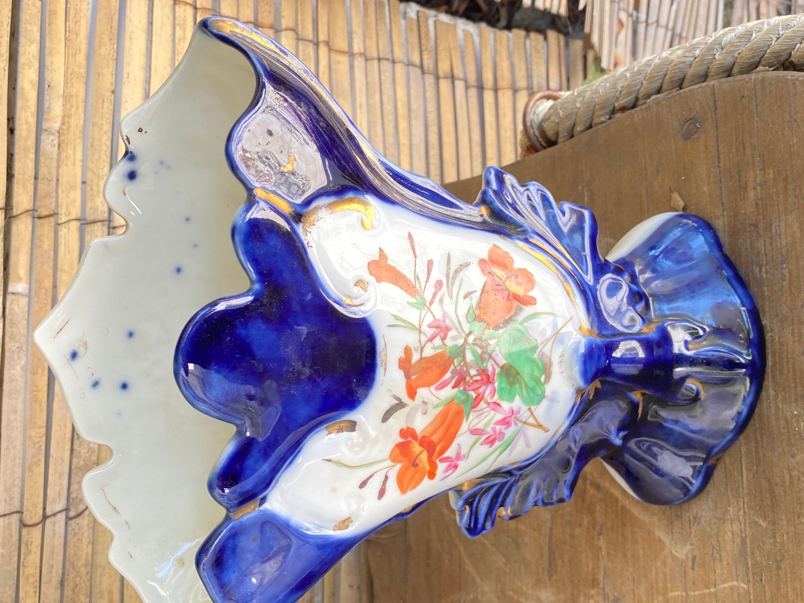 Pair Of Vase Porcelain, Valentine, Old Paris, Flowers Pattern, France 1860 photo for sale