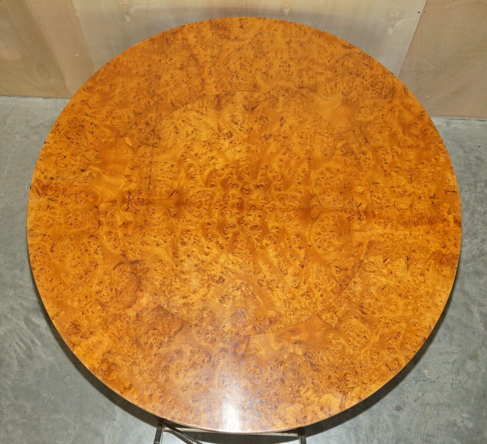 photo for sale Exquisite Important Burr Walnut Tilt Top Dining Occasional Table Stunning Base