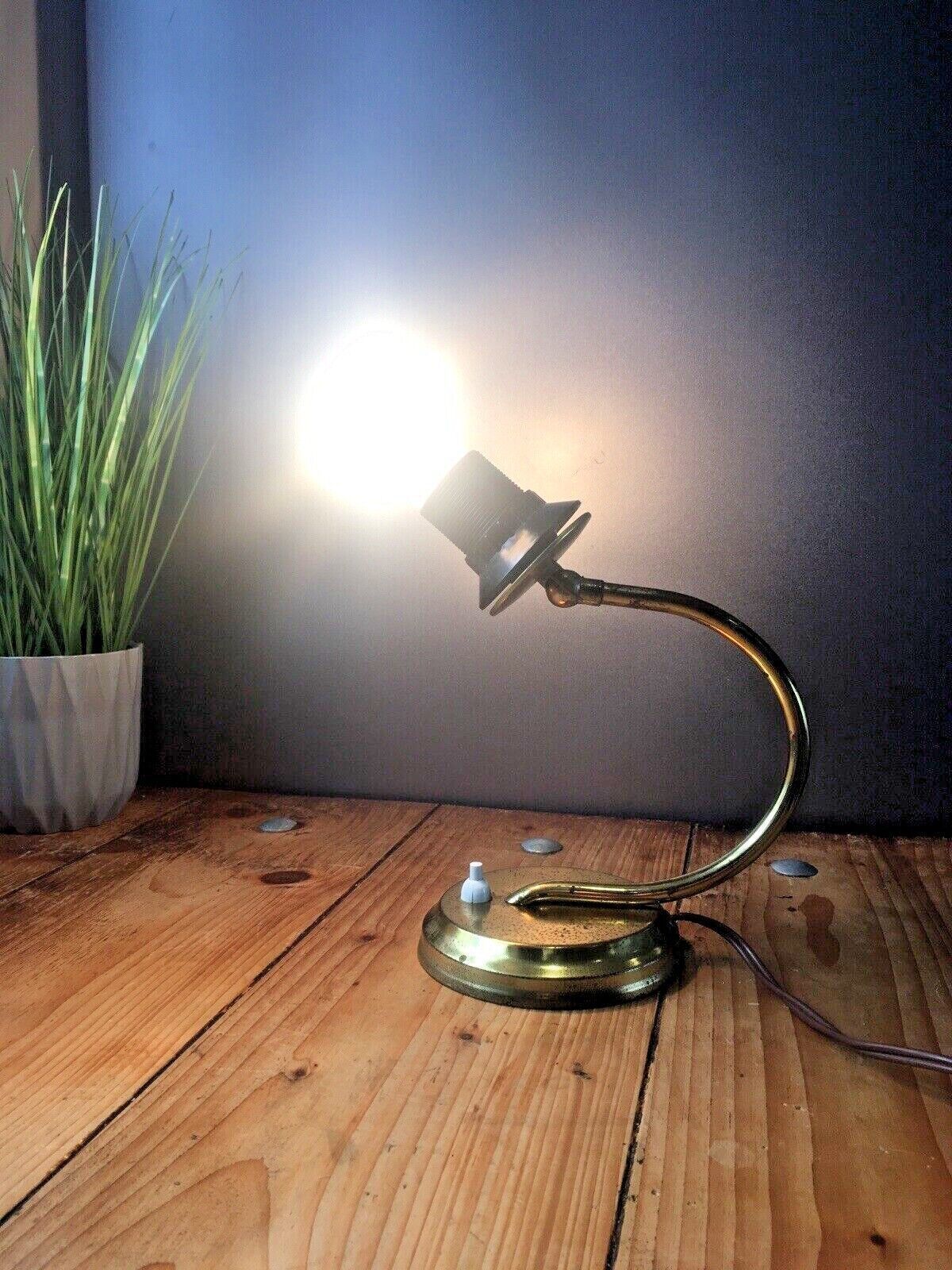 Lighting Art Deco Articulated European Brass Plated Push Switch Bedside Table / Desk Lamp photo