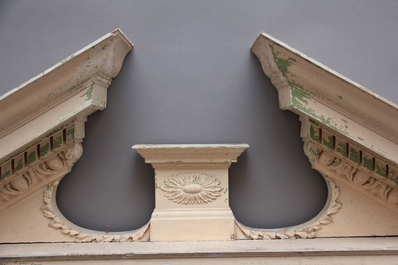 Superb Quality Antique 18th Century Painted Pine Overmantle photo for sale