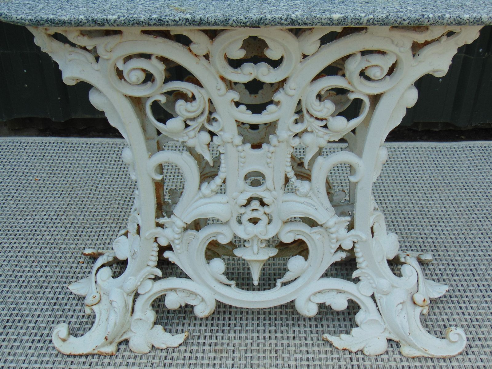Victorian Cast Iron Marble Topped Table photo for sale