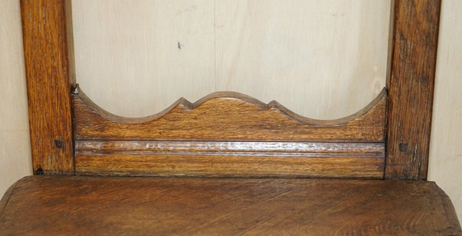 Suite Of Six Antique Victorian English Oak Chapel Dining Chairs Stunning Timber photo vinterior