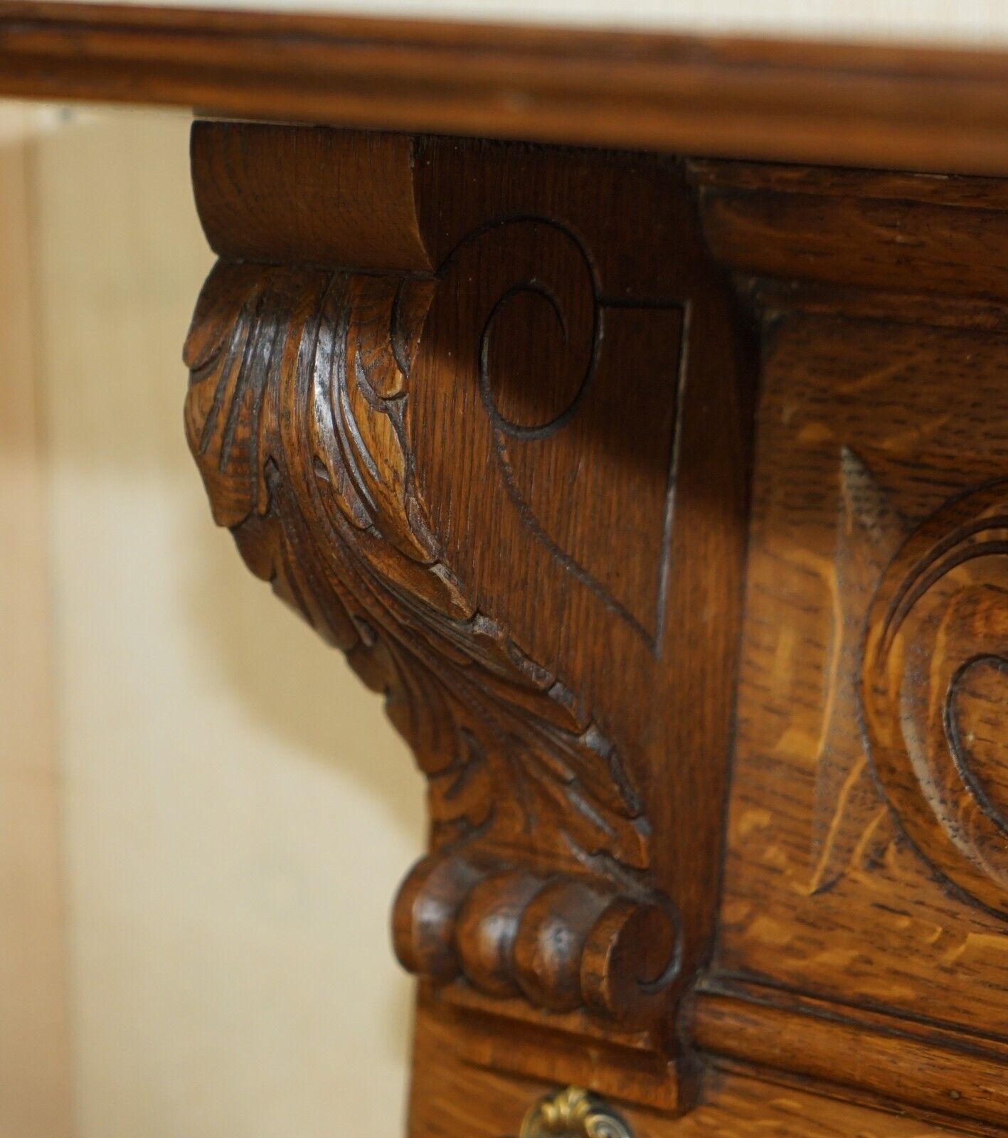 Fine Dutch Heavily Carved Oak Coat Hat Scarf Wall Rack Hanger Romantic Hooks photo buy