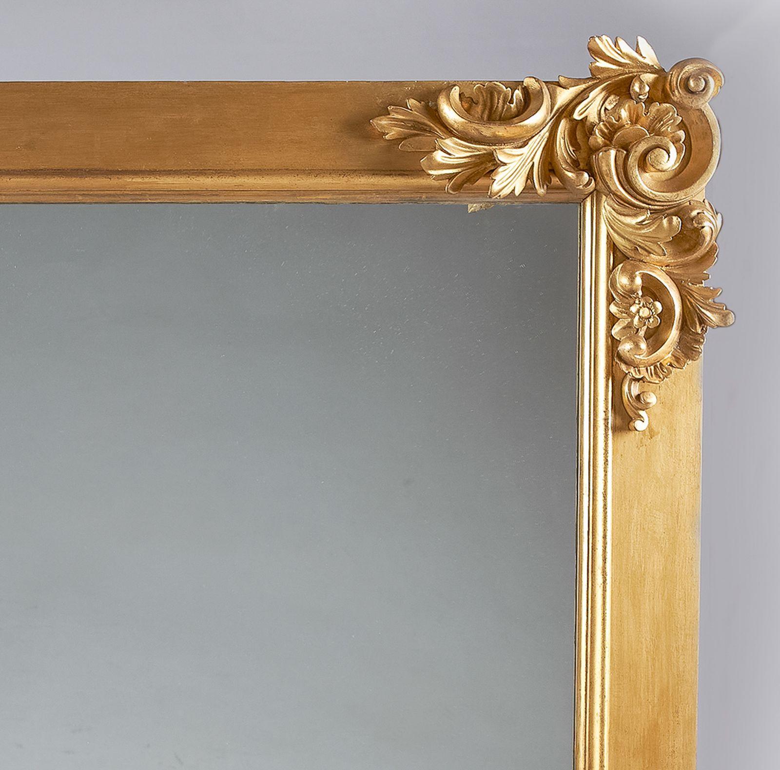 Large 19th Century English Victorian Carved Giltwood Overmantle Mirror photo for sale