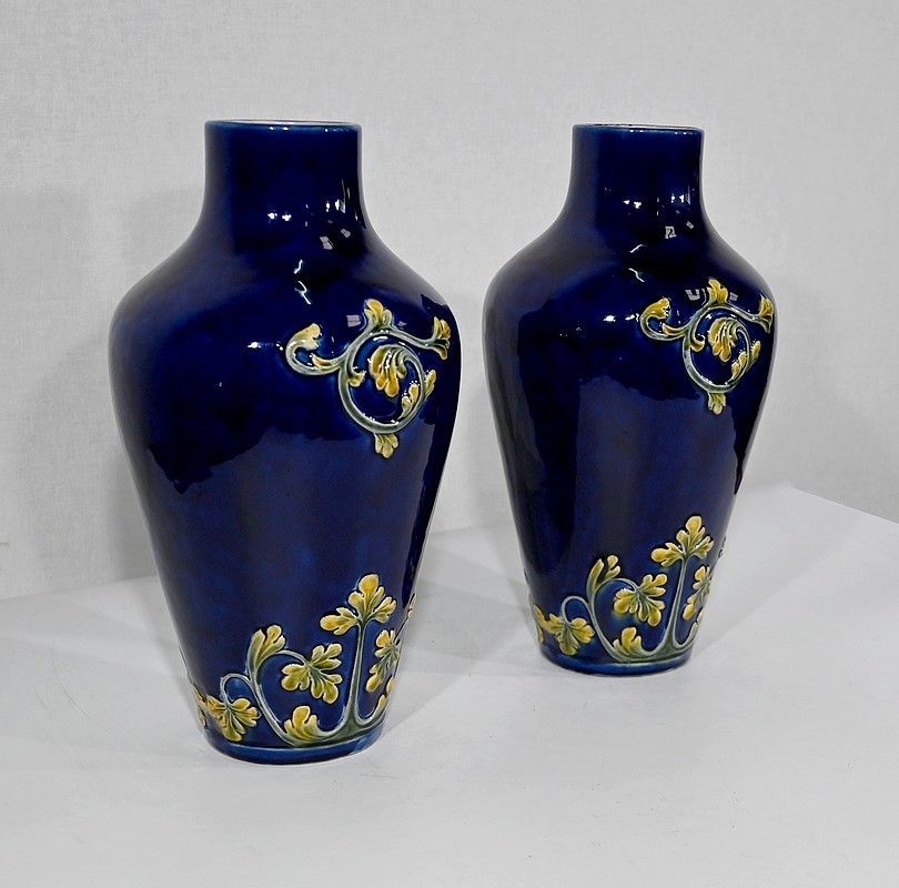 Pair Of Ceramic Vases, Art Nouveau – 1900 photo furniture