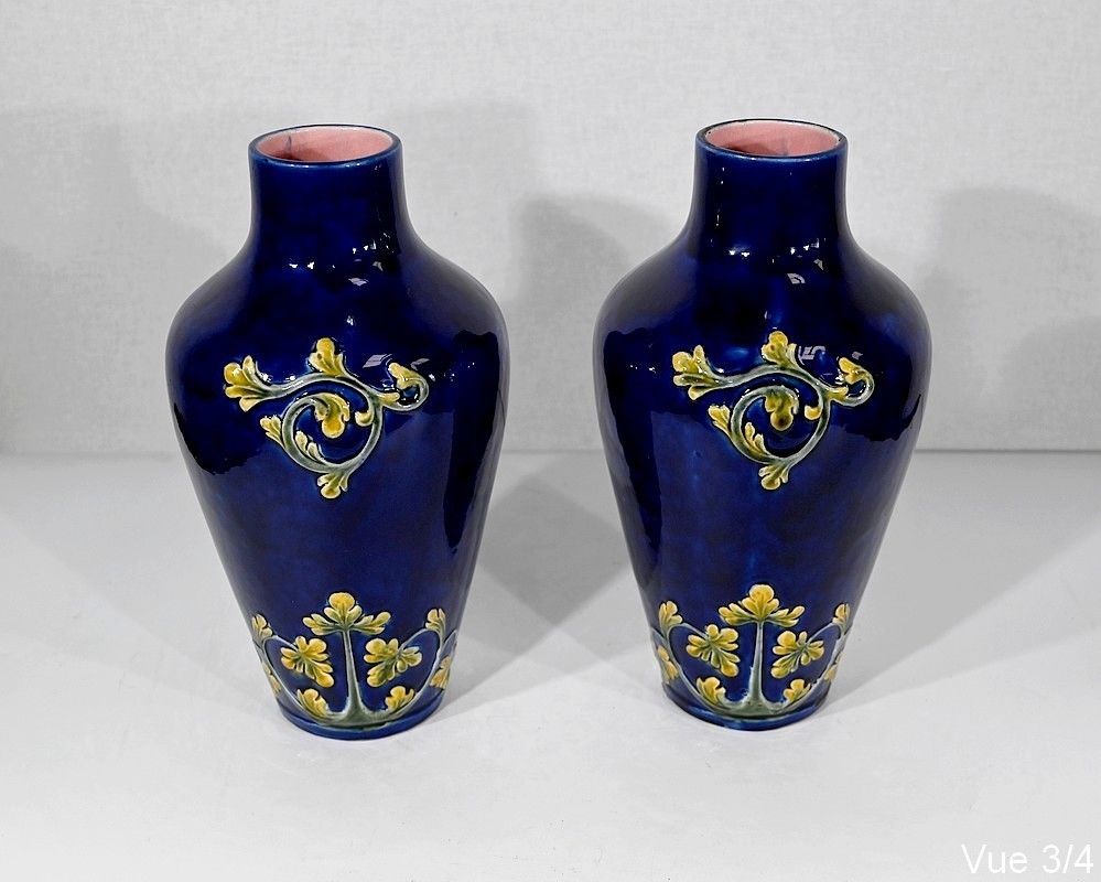 Pair Of Ceramic Vases, Art Nouveau – 1900 photo vinterior