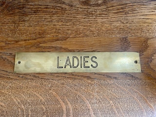 Mid Century Ladies Toilet Sign In Solid Brass photo furniture